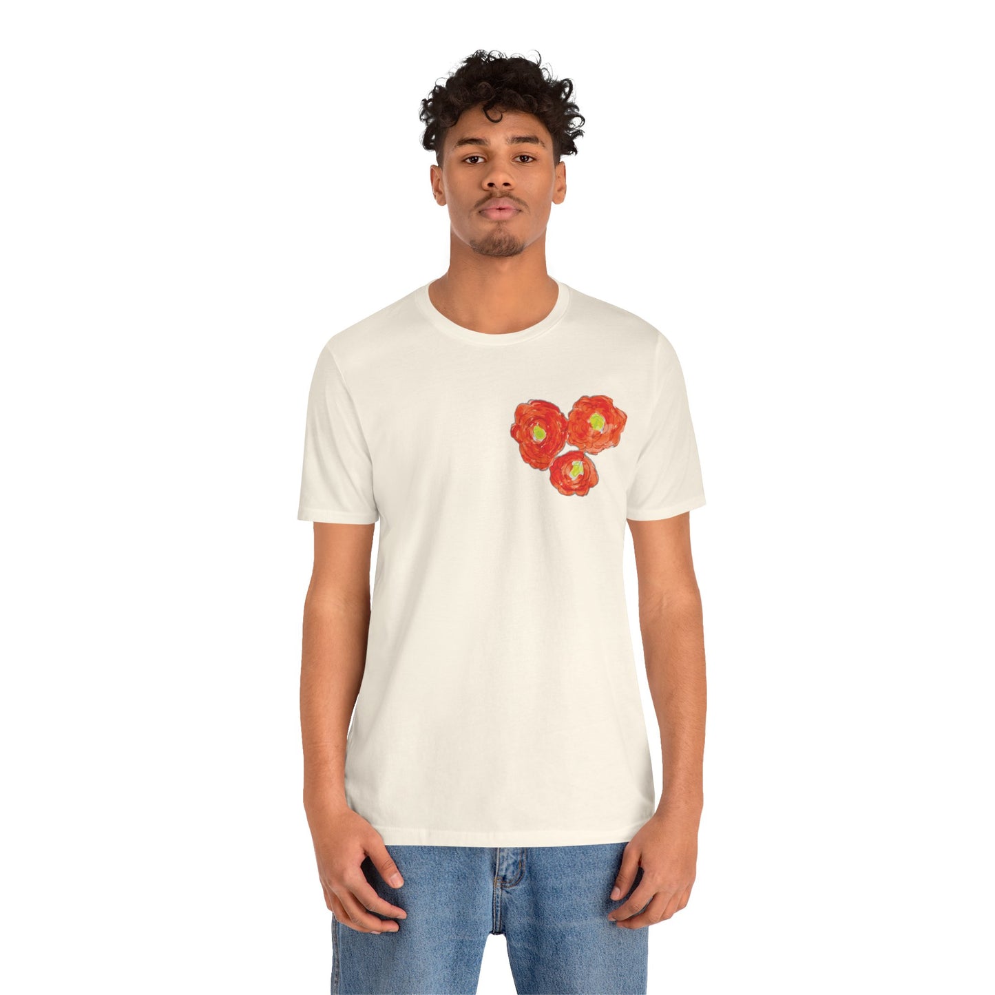POPPY Unisex Jersey Short Sleeve Tee - Hart Flower print