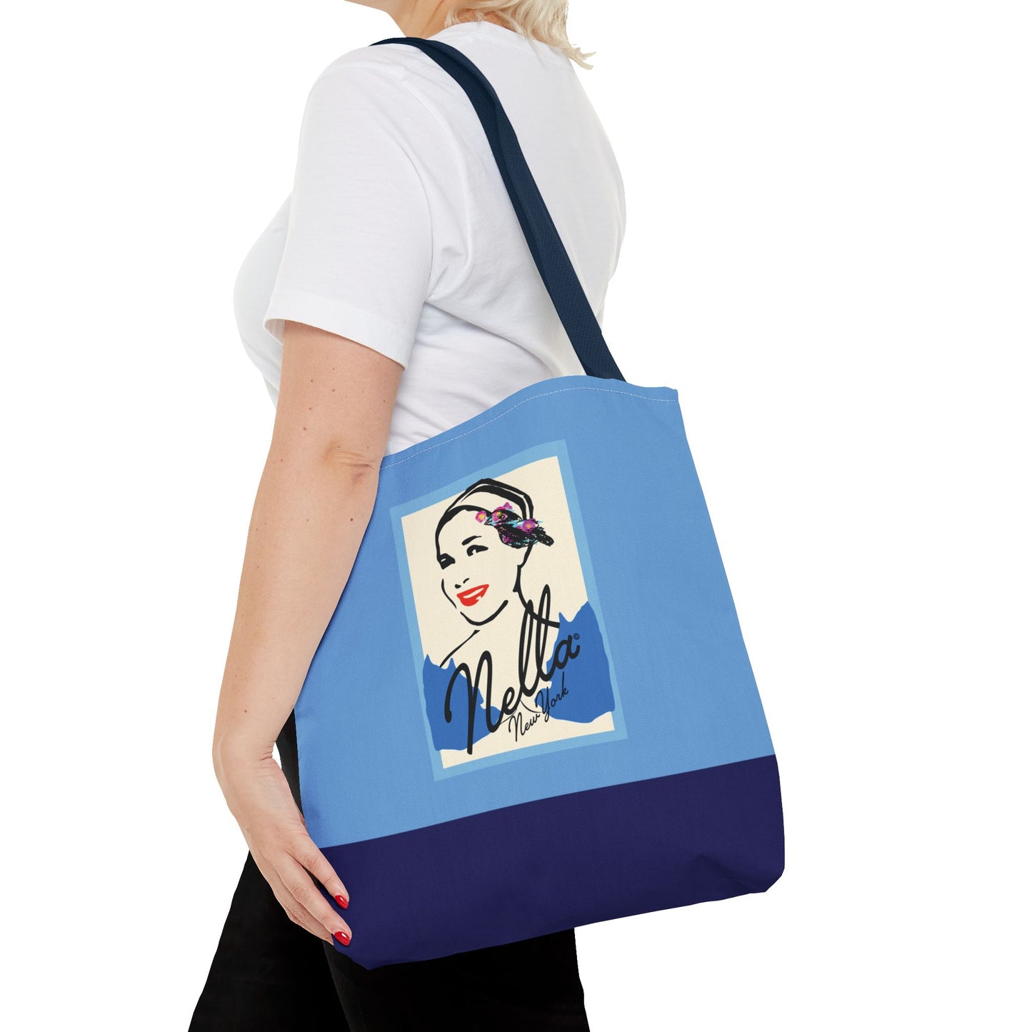 NELLA POSTCARD Retro Tote Bag - Blues