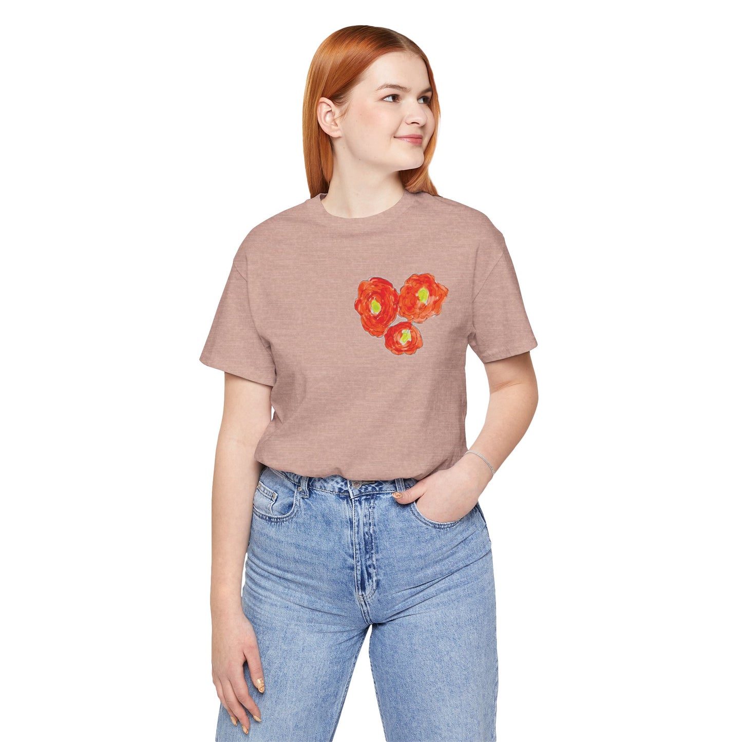 POPPY Unisex Jersey Short Sleeve Tee - Hart Flower print