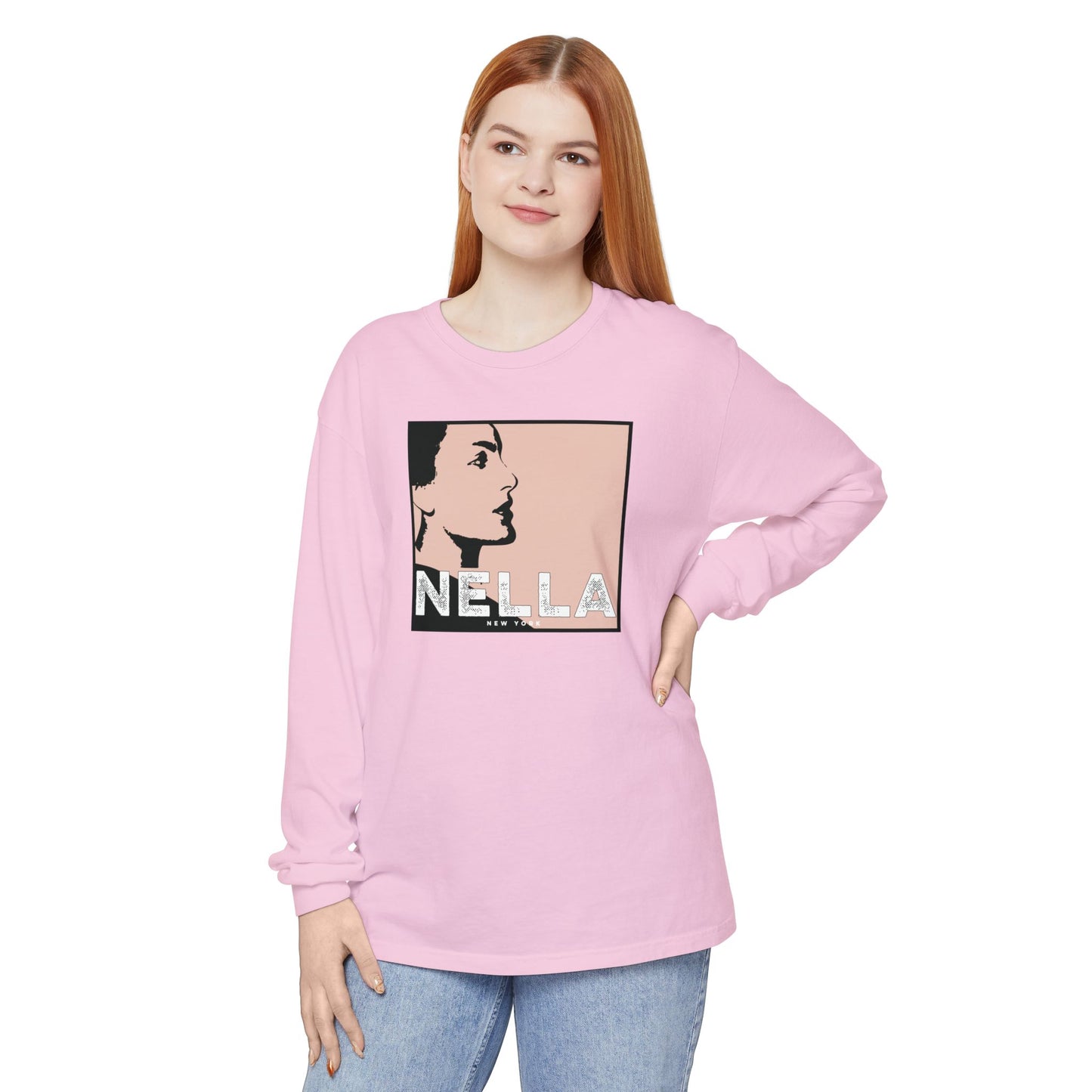 SWEET NELLA Unisex Garment-dyed Long Sleeve T-Shirt
