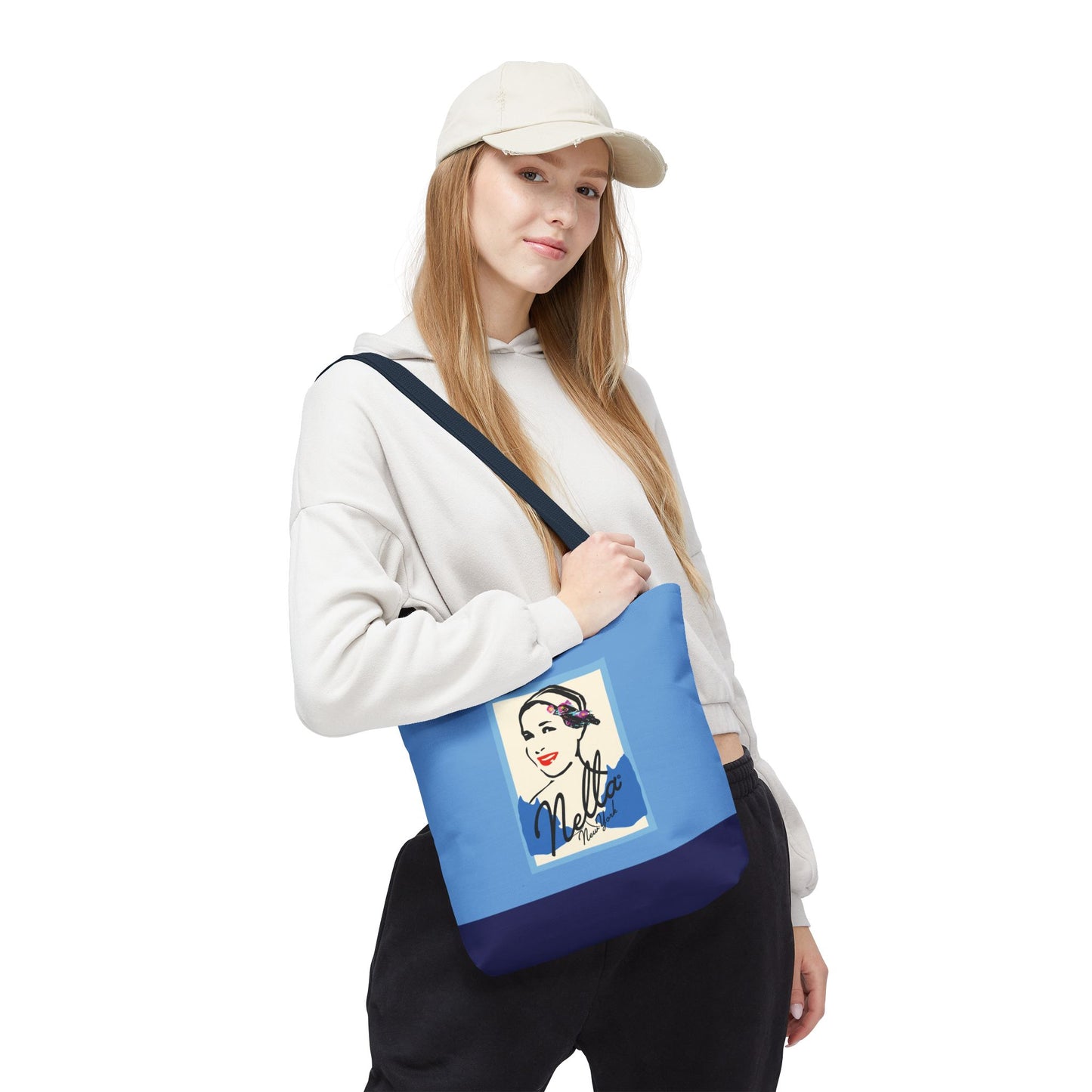 NELLA POSTCARD Retro Tote Bag - Blues