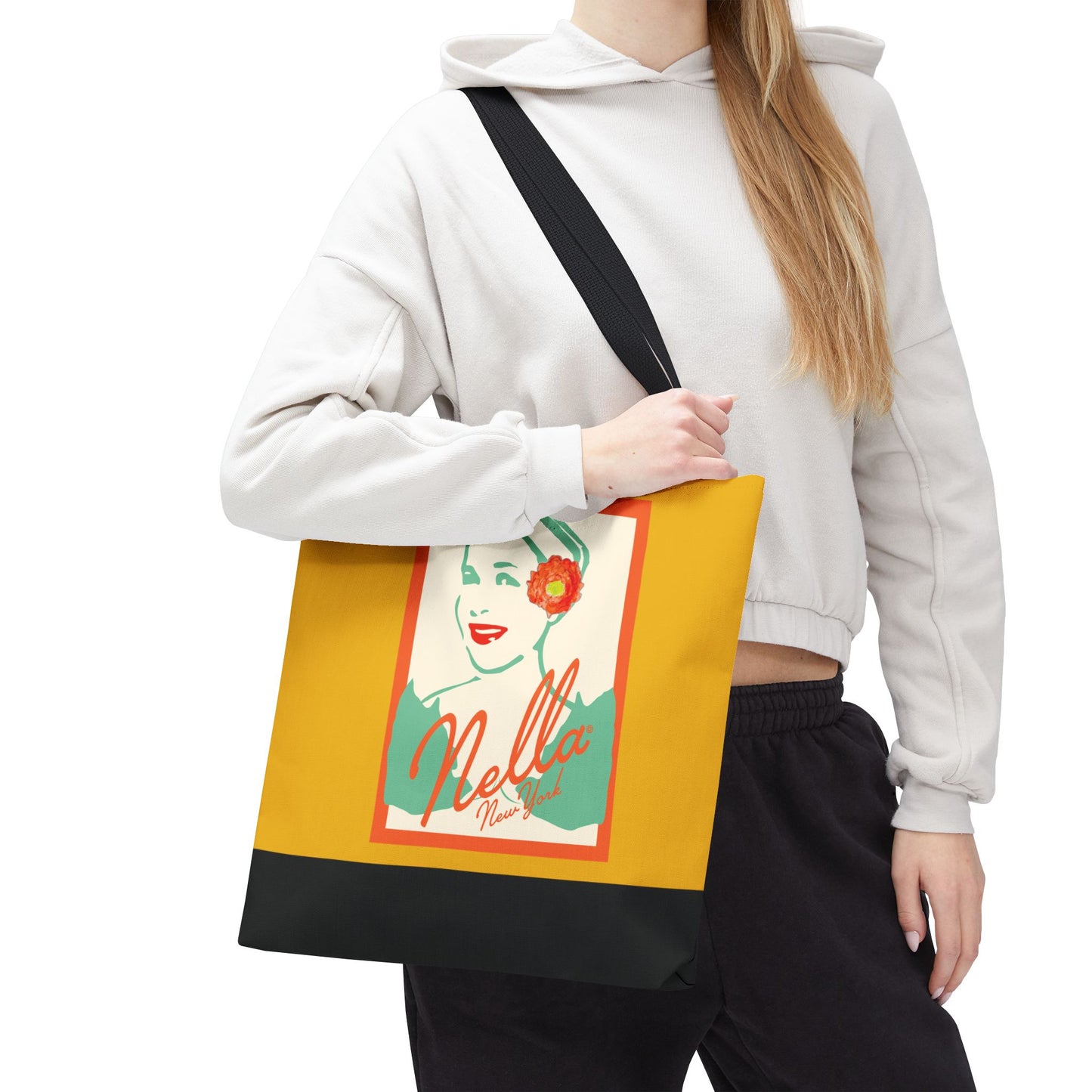 NELLA POSTCARD Retro Tote Bag - Goldenrod