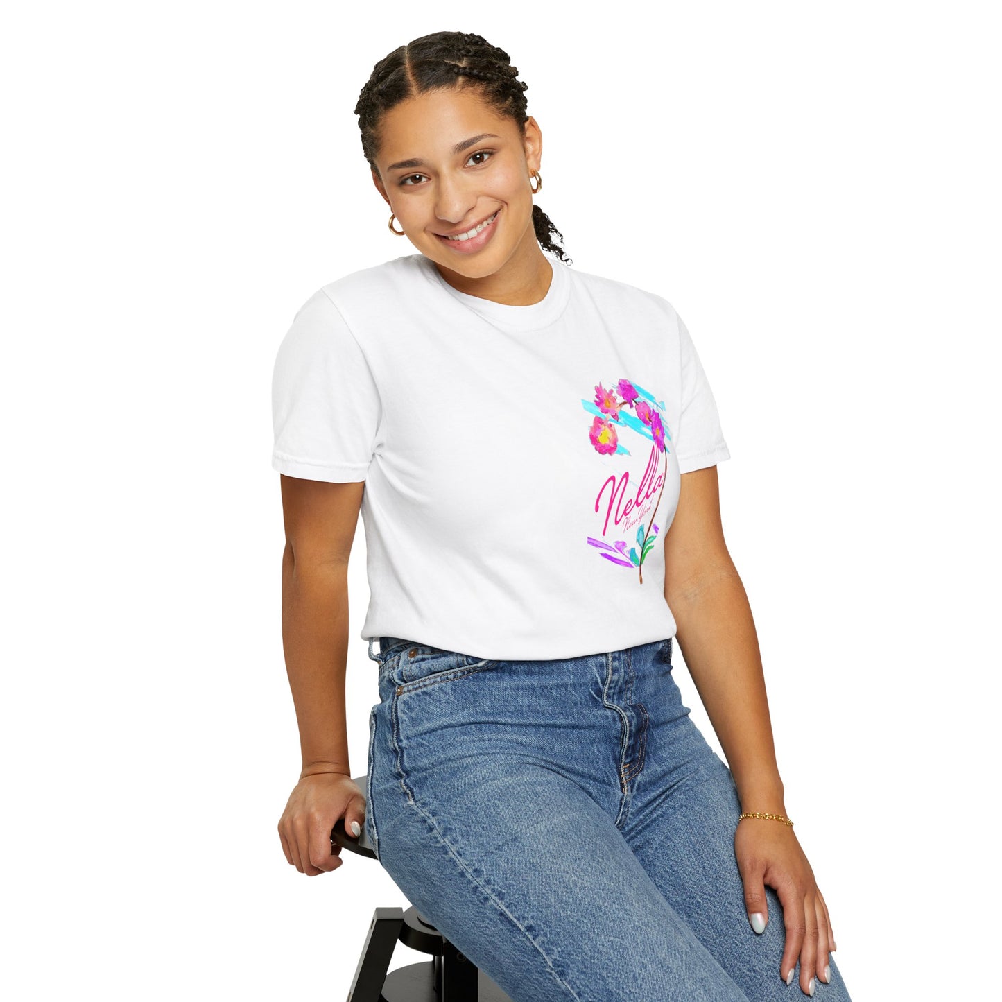 Nella Floral Unisex T-Shirt, Casual Wear, Gift for Her, Spring Apparel, Art Tee, Summer Style, Birthday Present