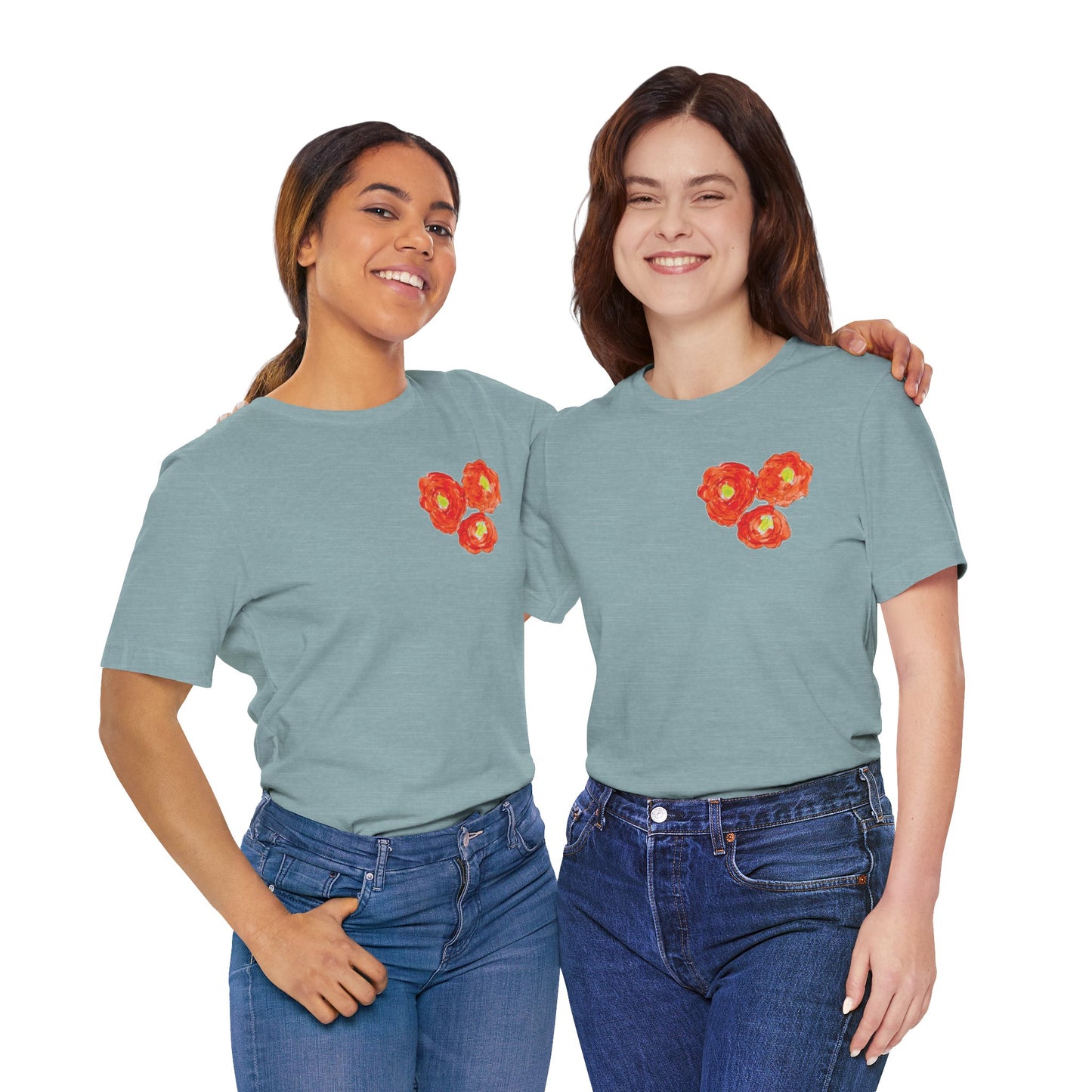 POPPY Unisex Jersey Short Sleeve Tee - Hart Flower print