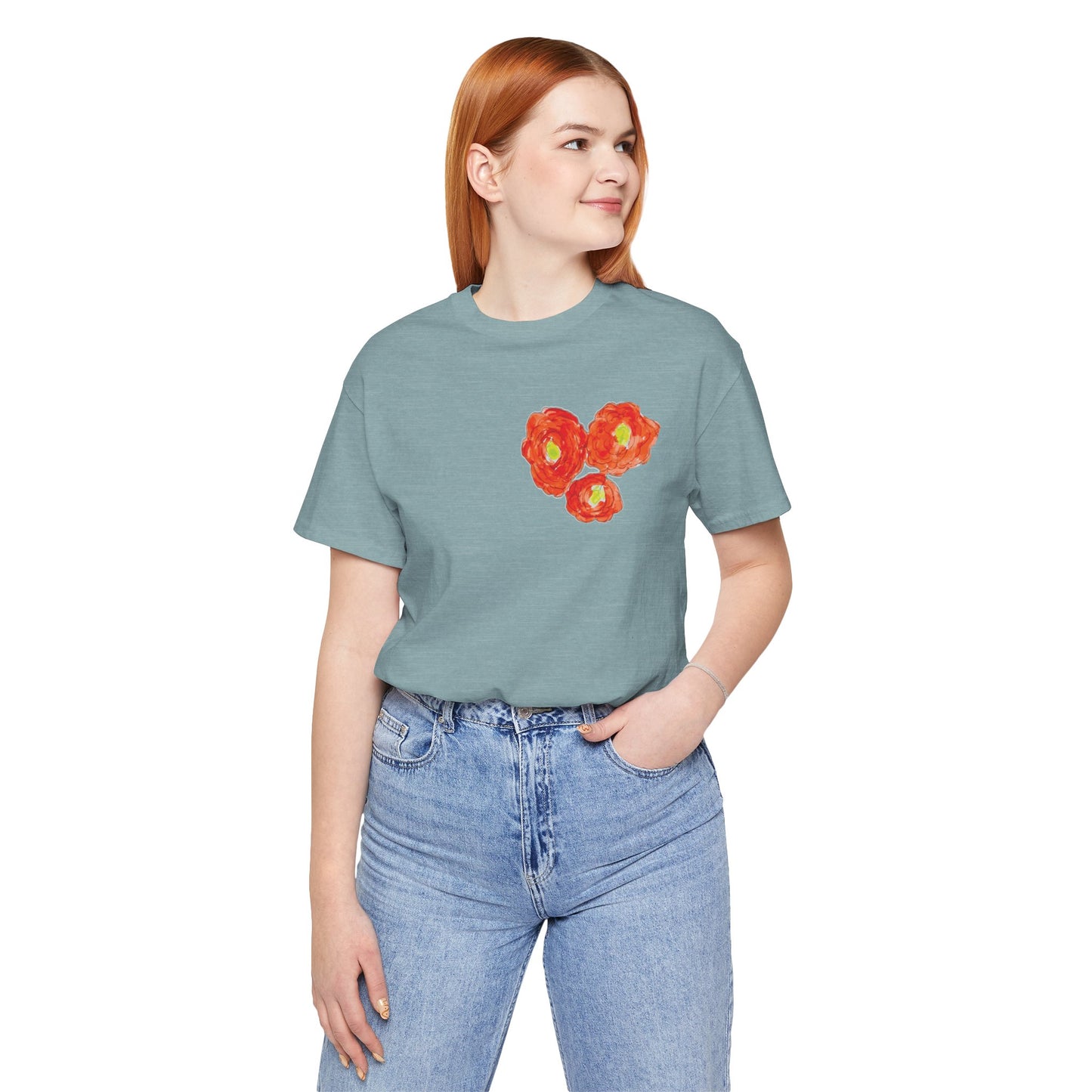 POPPY Unisex Jersey Short Sleeve Tee - Hart Flower print