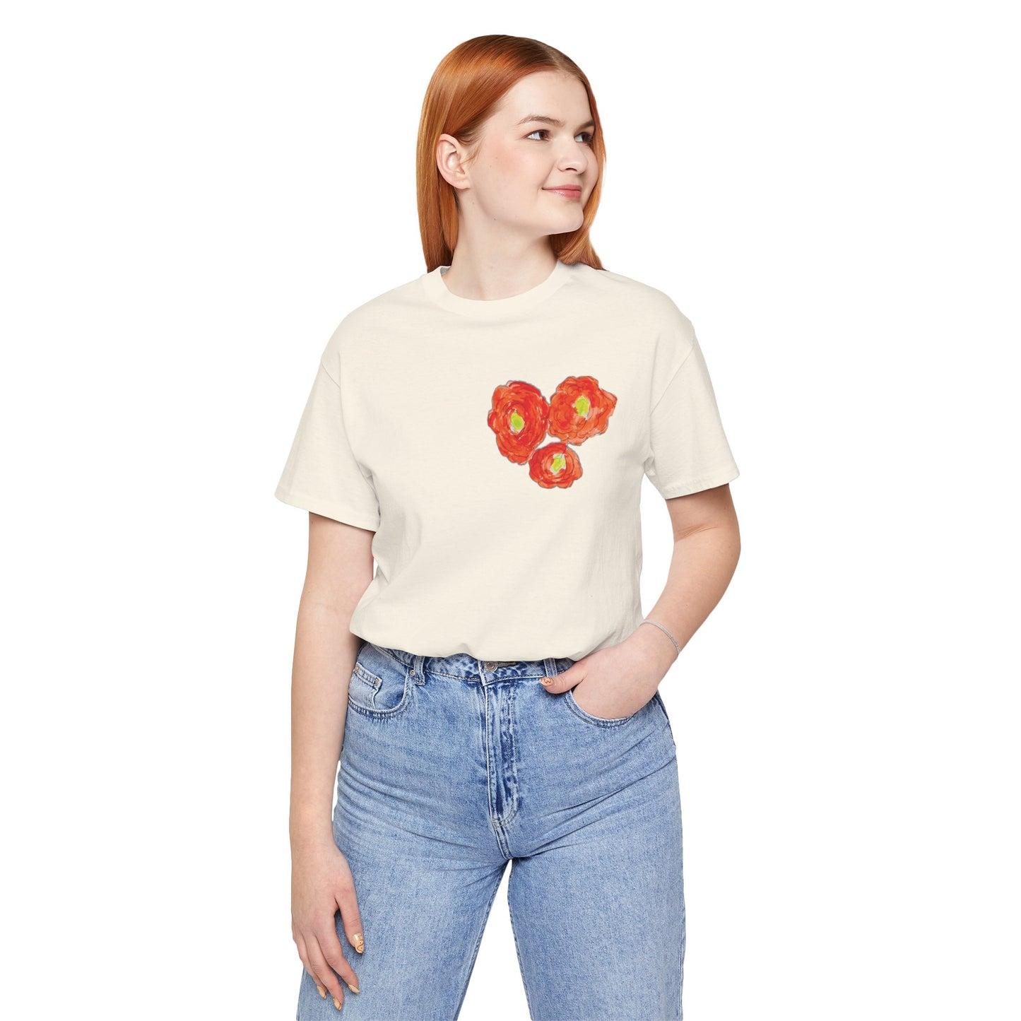 POPPY Unisex Jersey Short Sleeve Tee - Hart Flower print