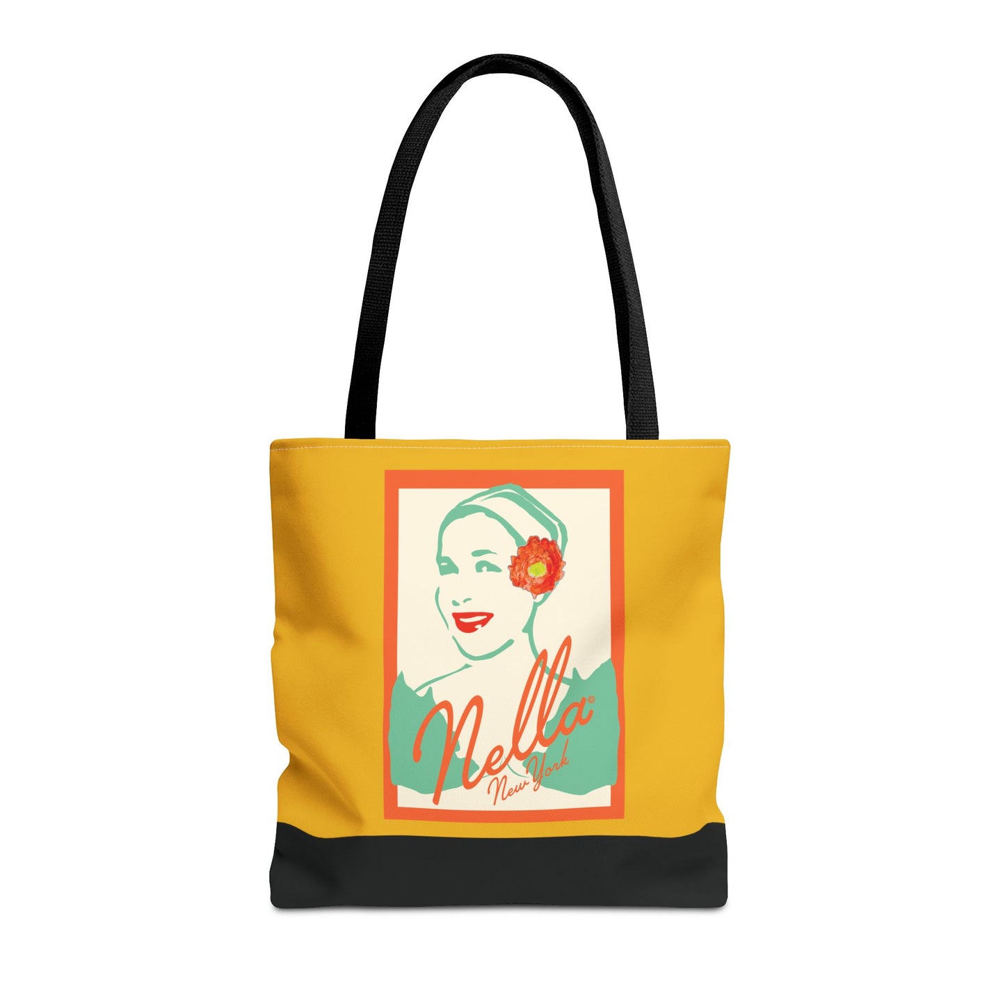 NELLA POSTCARD Retro Tote Bag - Goldenrod