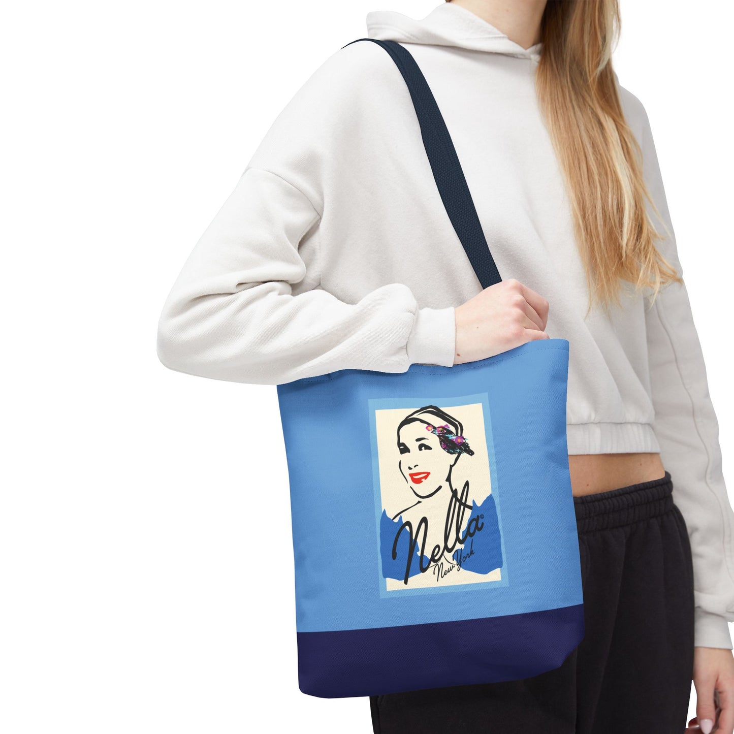 NELLA POSTCARD Retro Tote Bag - Blues