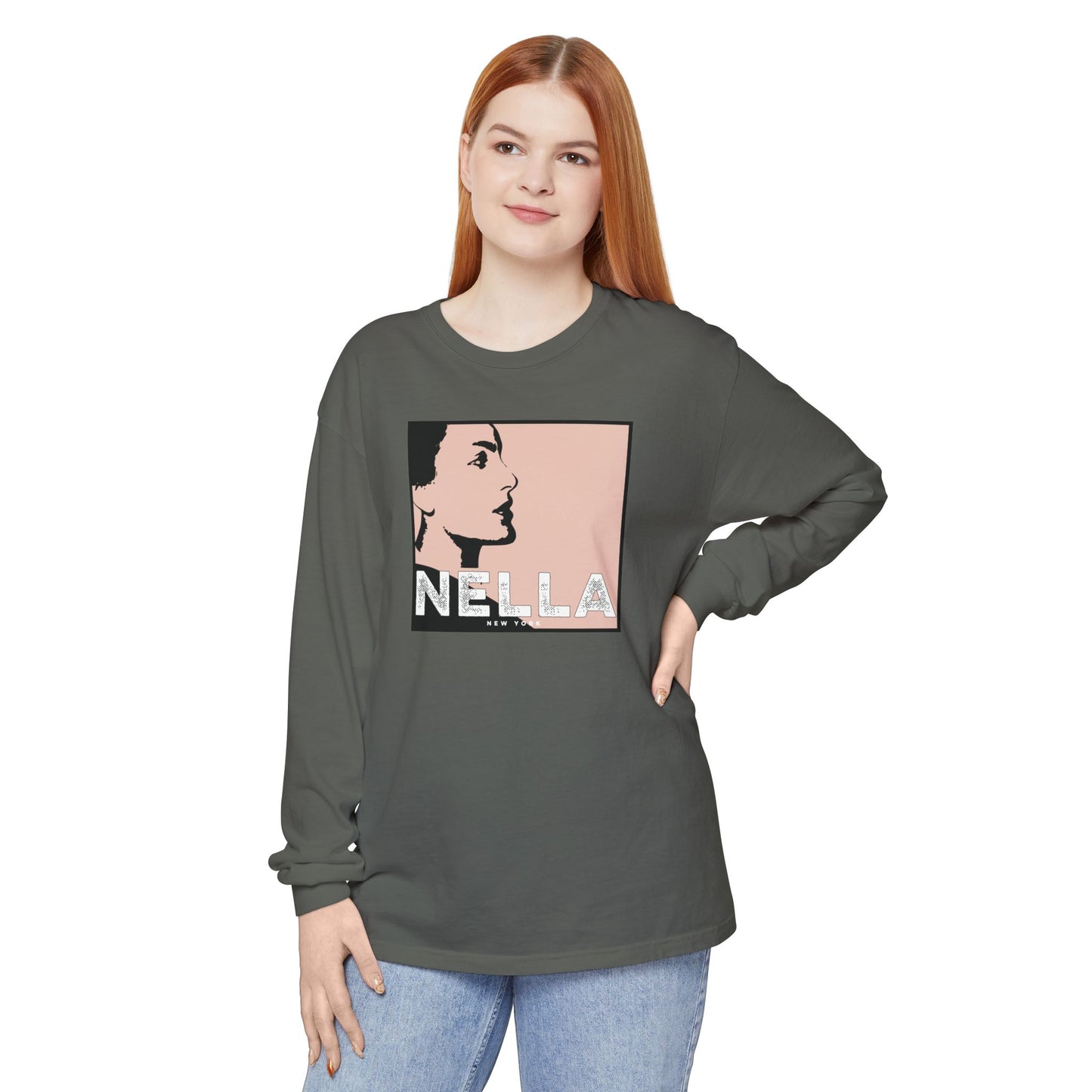 SWEET NELLA Unisex Garment-dyed Long Sleeve T-Shirt