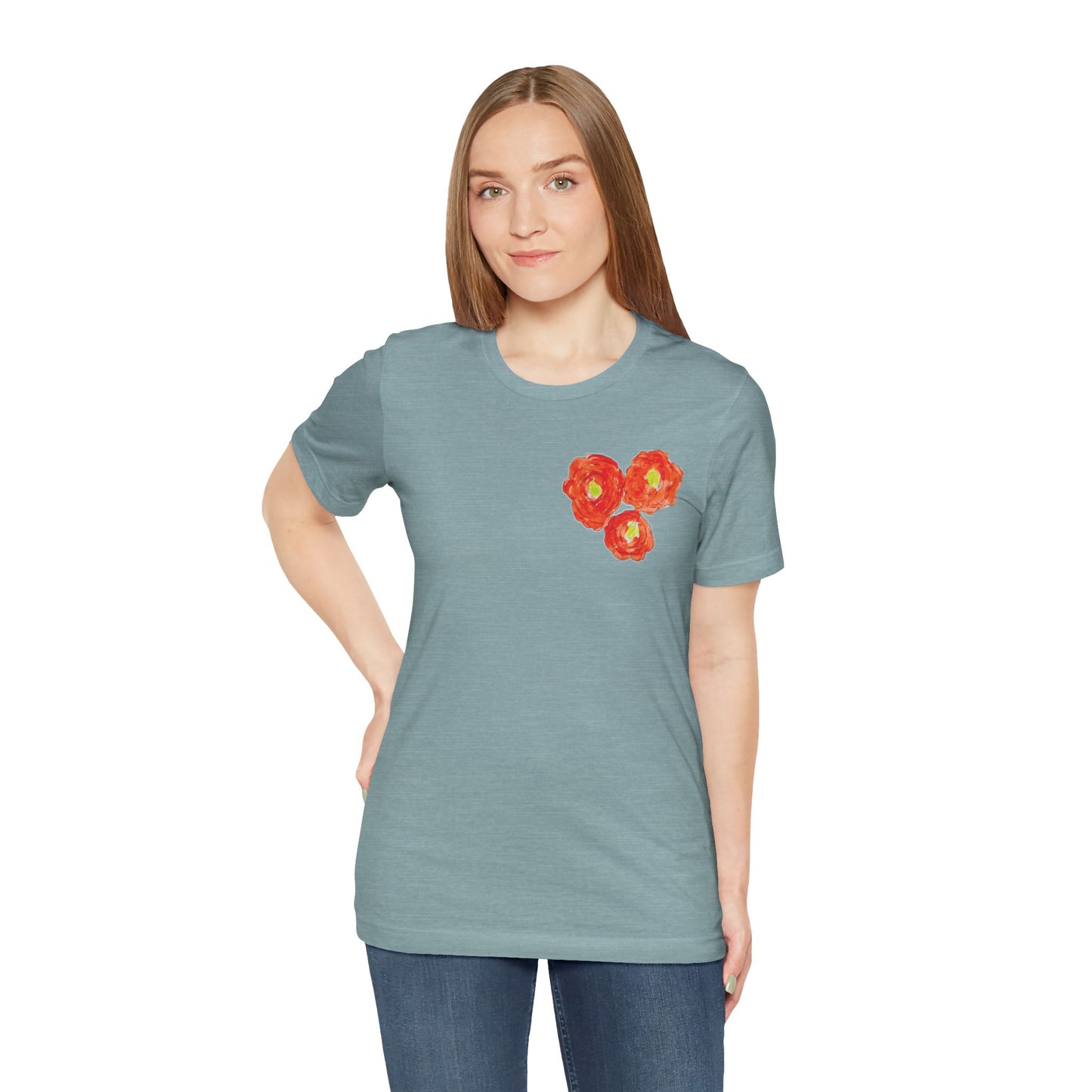 POPPY Unisex Jersey Short Sleeve Tee - Hart Flower print