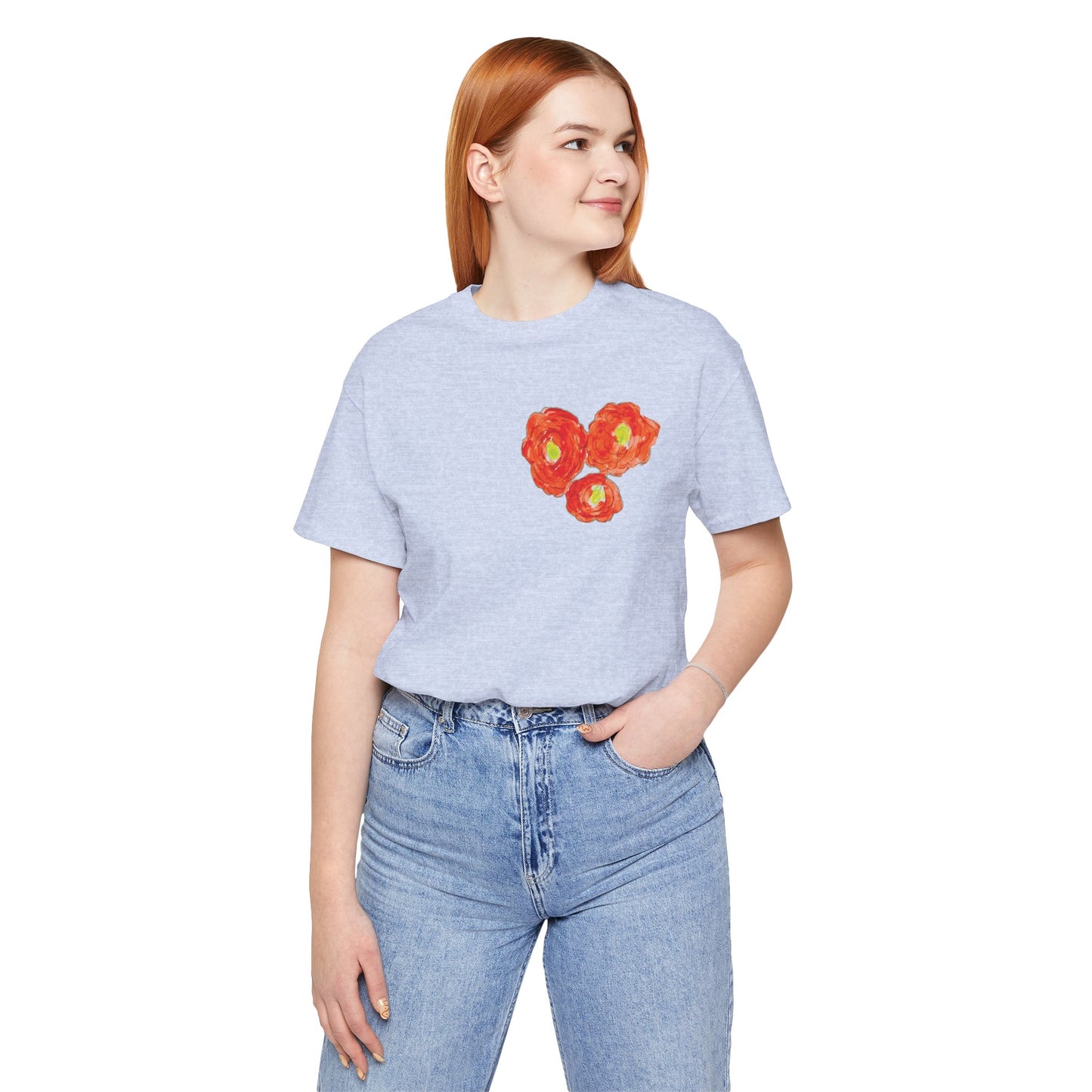 POPPY Unisex Jersey Short Sleeve Tee - Hart Flower print