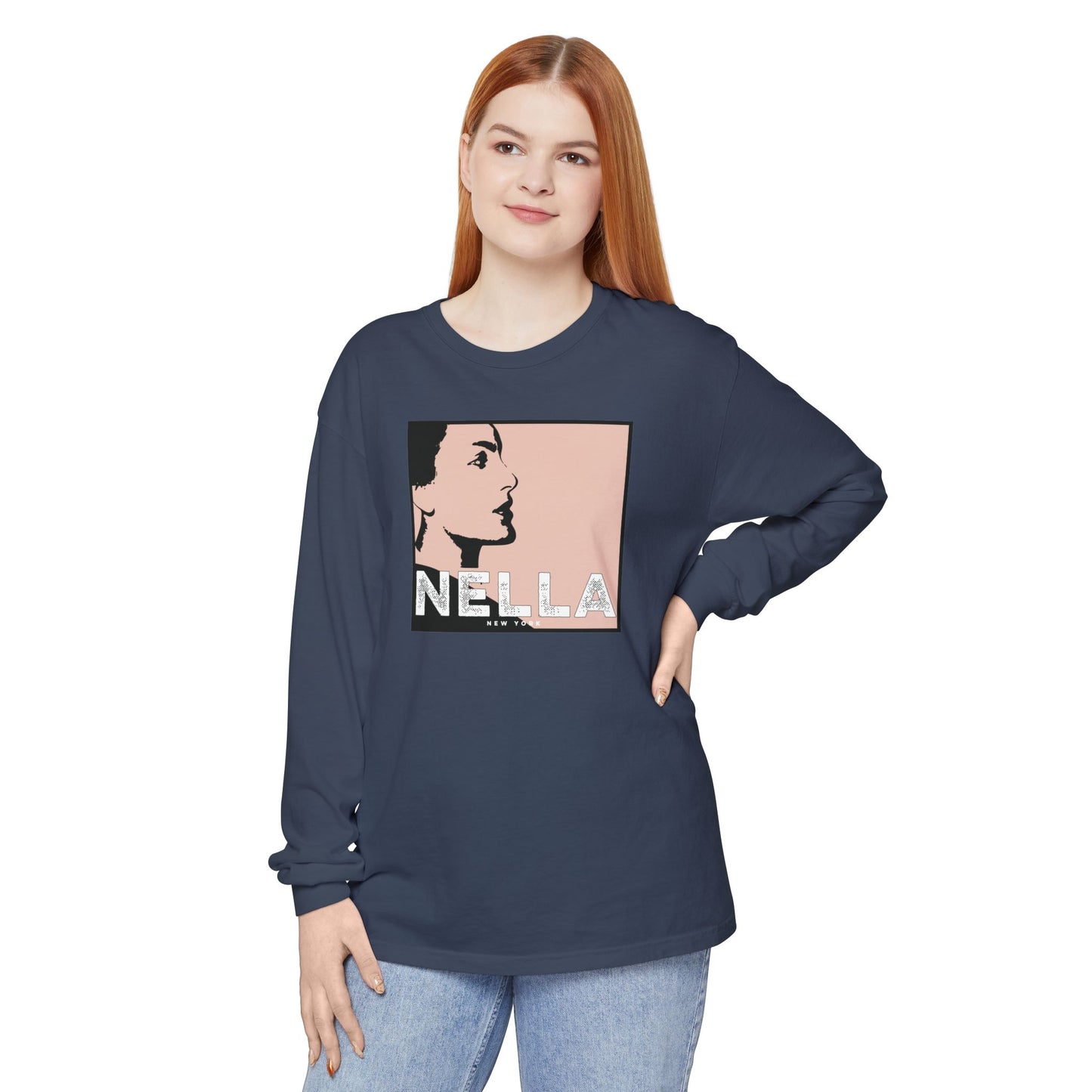 SWEET NELLA Unisex Garment-dyed Long Sleeve T-Shirt