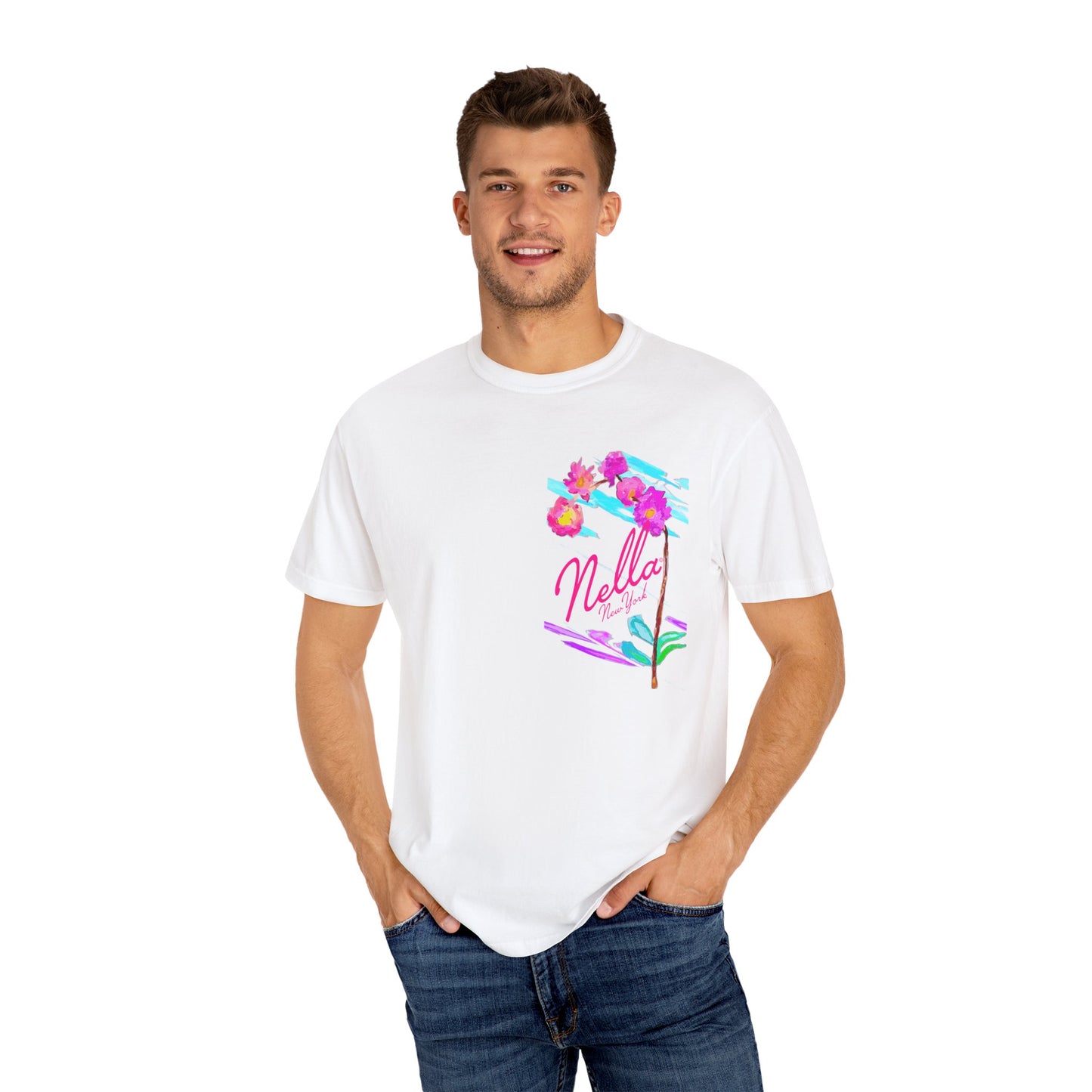 Nella Floral Unisex T-Shirt, Casual Wear, Gift for Her, Spring Apparel, Art Tee, Summer Style, Birthday Present