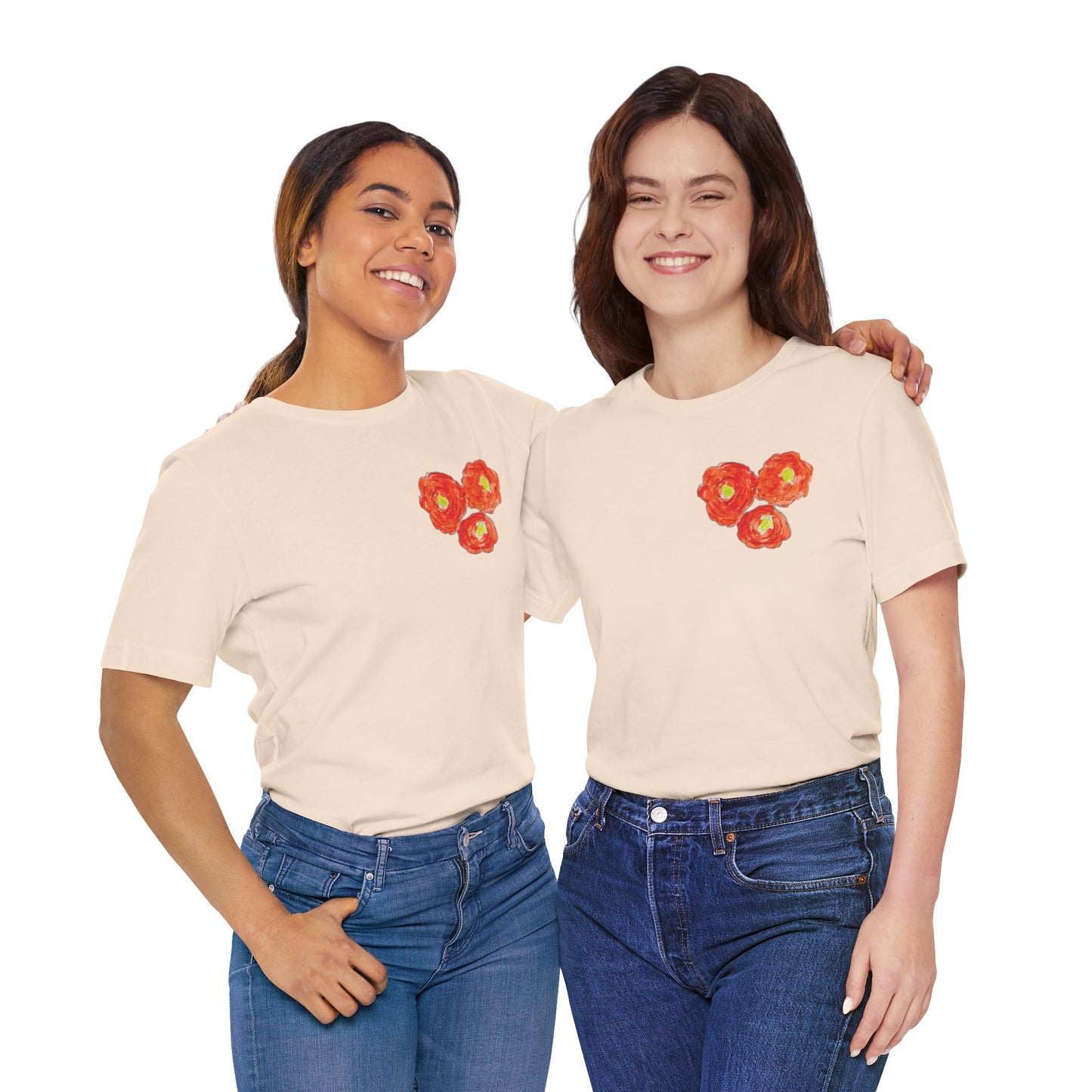 POPPY Unisex Jersey Short Sleeve Tee - Hart Flower print