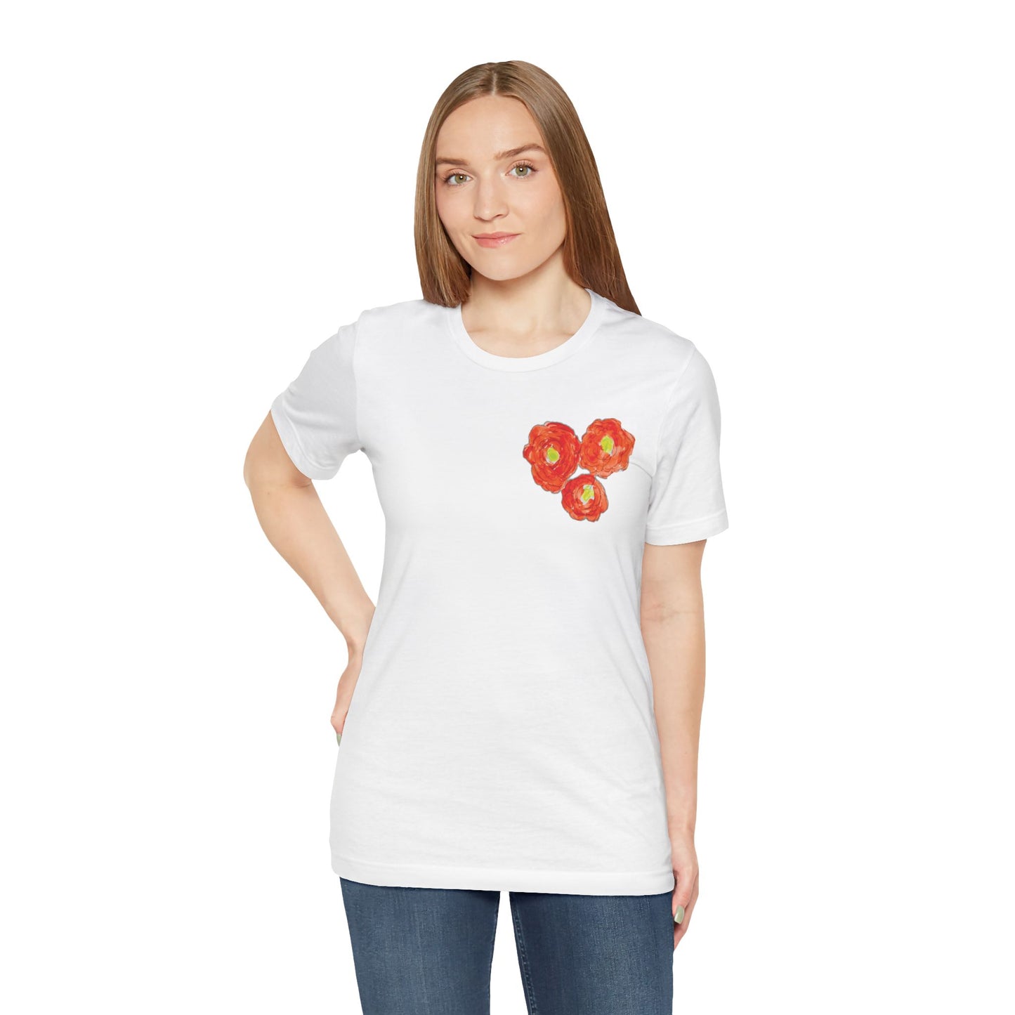 POPPY Unisex Jersey Short Sleeve Tee - Hart Flower print