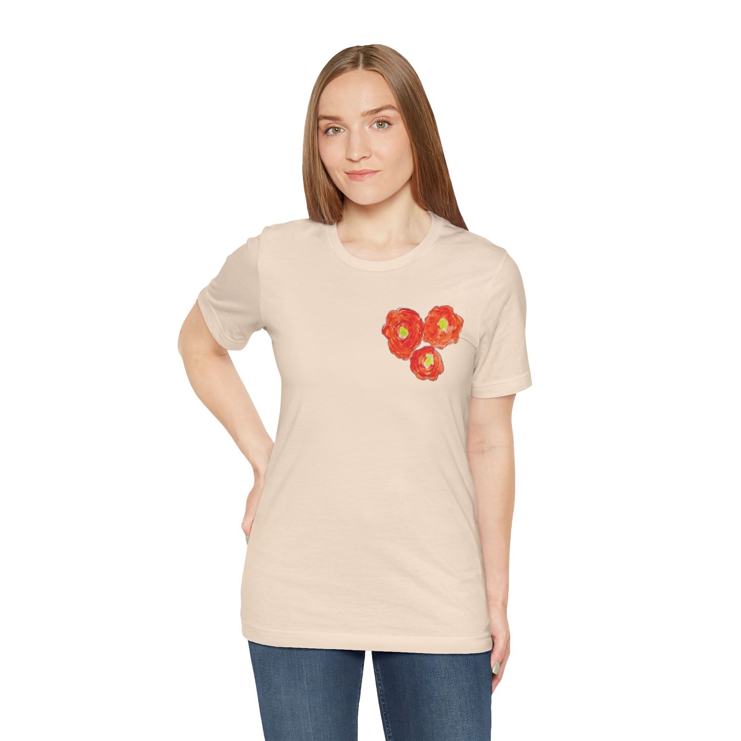 POPPY Unisex Jersey Short Sleeve Tee - Hart Flower print