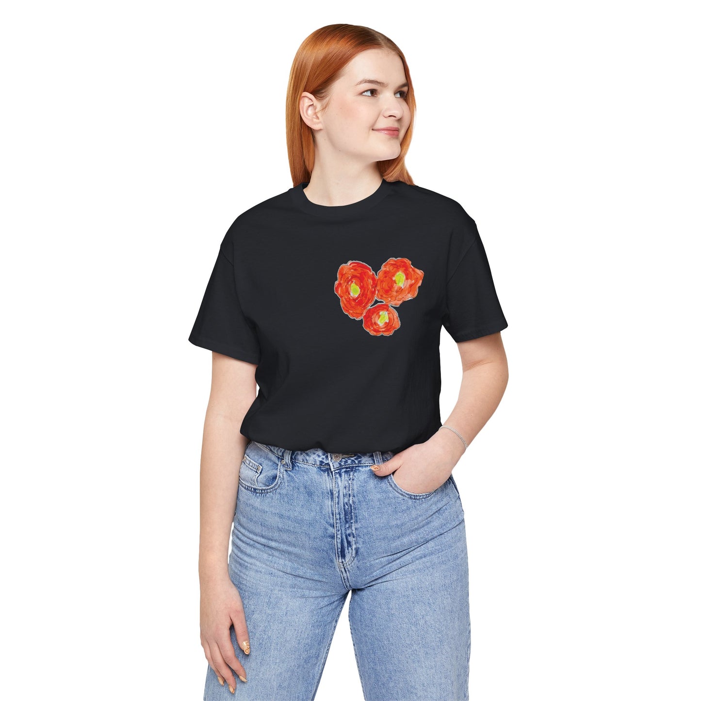 POPPY Unisex Jersey Short Sleeve Tee - Hart Flower print