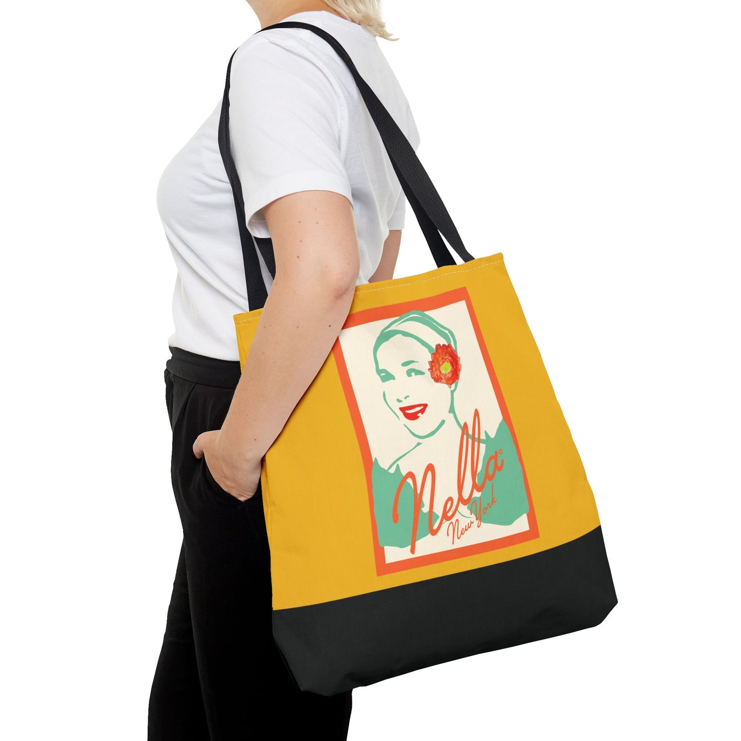 NELLA POSTCARD Retro Tote Bag - Goldenrod