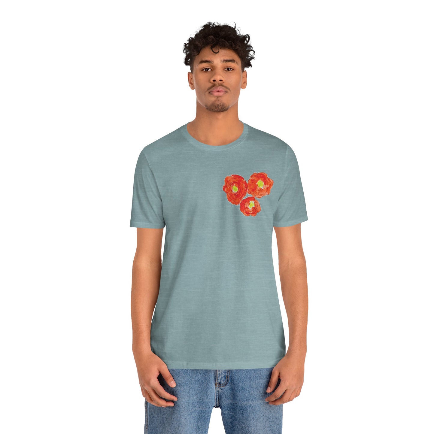 POPPY Unisex Jersey Short Sleeve Tee - Hart Flower print