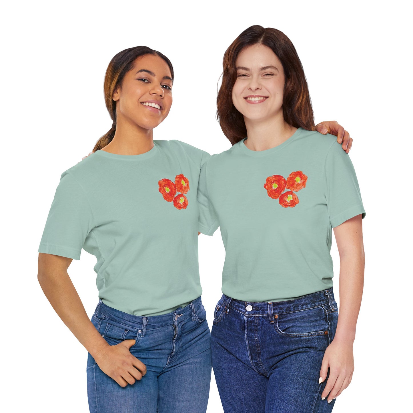 POPPY Unisex Jersey Short Sleeve Tee - Hart Flower print