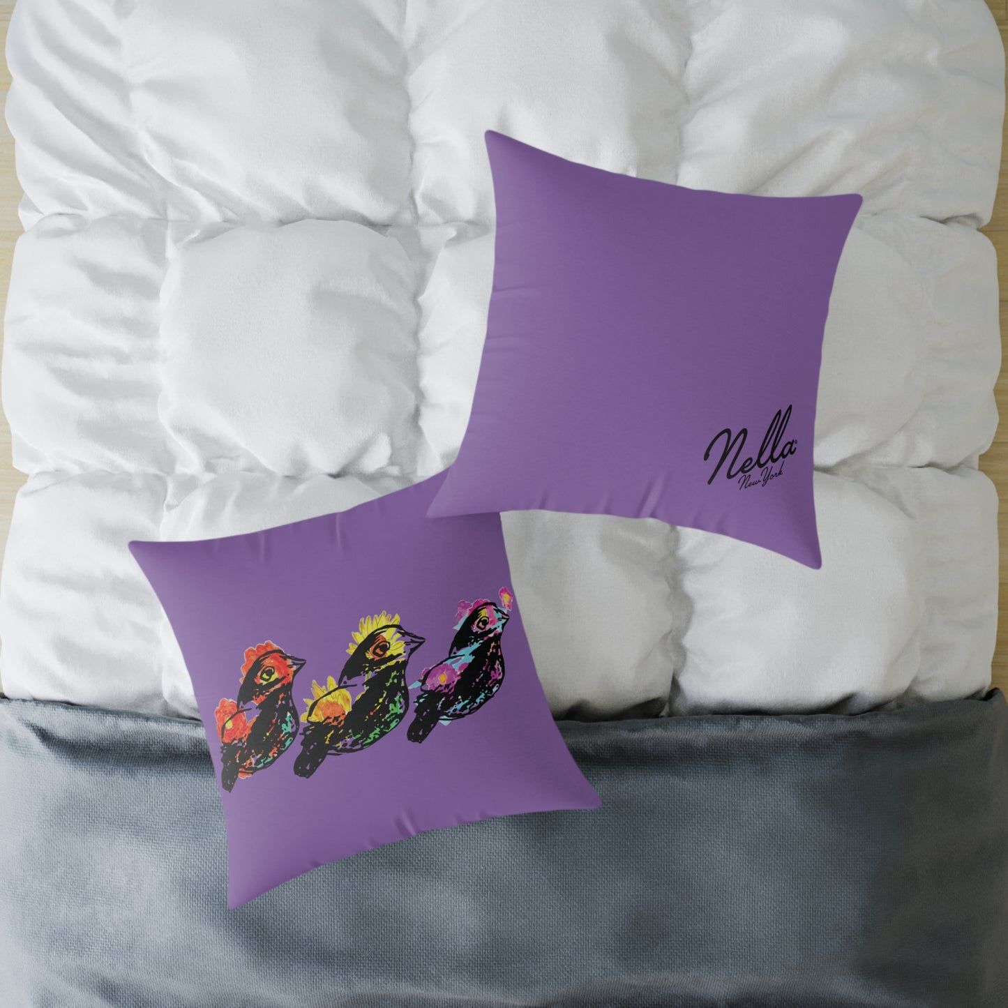 Colorful Bird Design Pillow, Vibrant Home Decor, Throw Pillow, Gift for Nature Lovers, Pillow for Living Room, Colorful Cushion