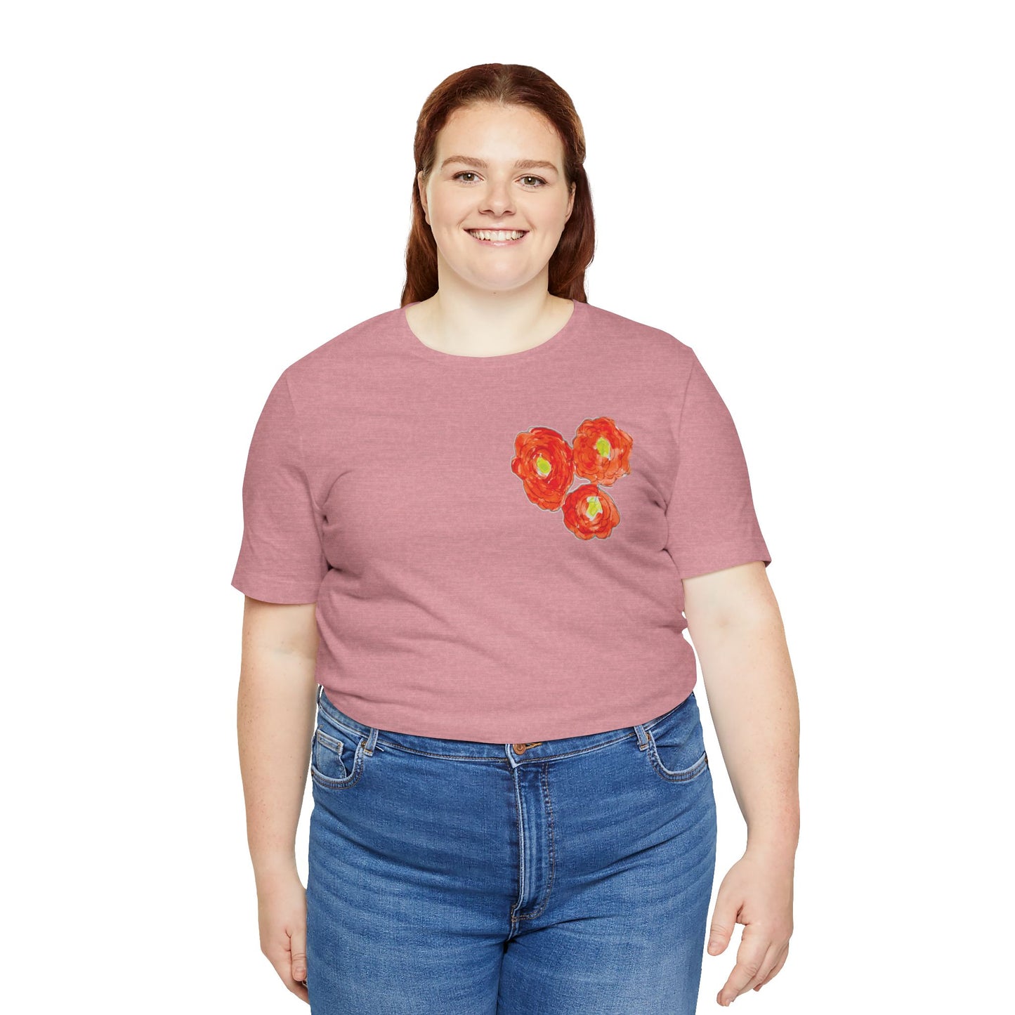 POPPY Unisex Jersey Short Sleeve Tee - Hart Flower print