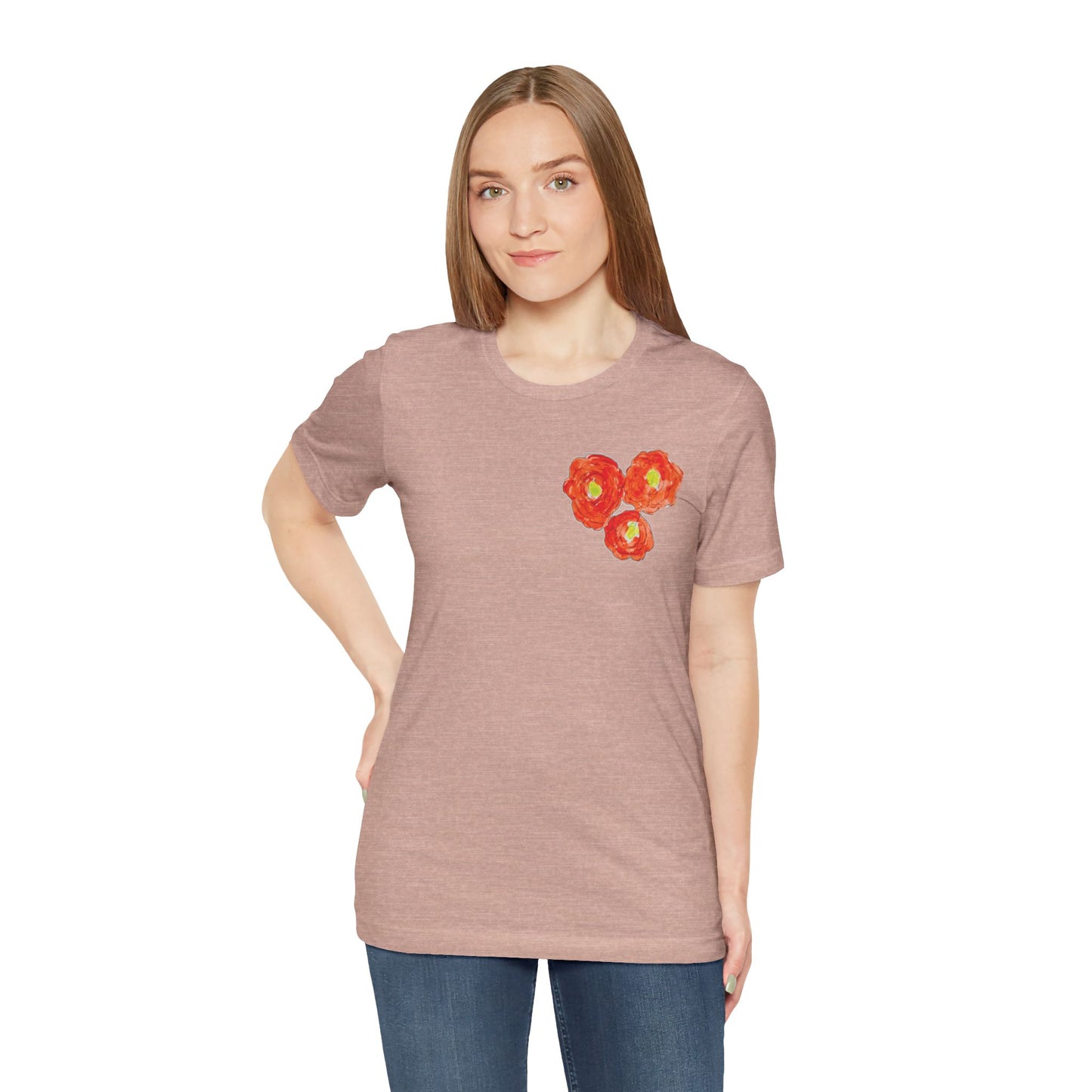 POPPY Unisex Jersey Short Sleeve Tee - Hart Flower print