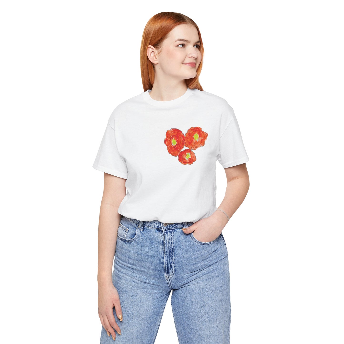 POPPY Unisex Jersey Short Sleeve Tee - Hart Flower print