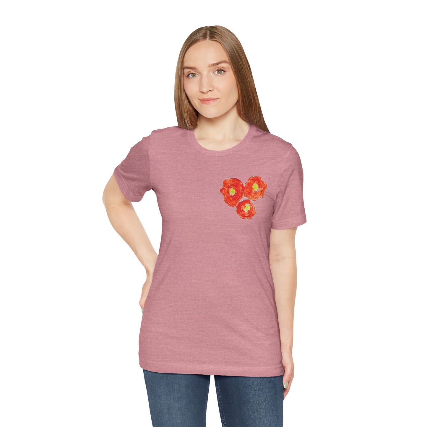 POPPY Unisex Jersey Short Sleeve Tee - Hart Flower print