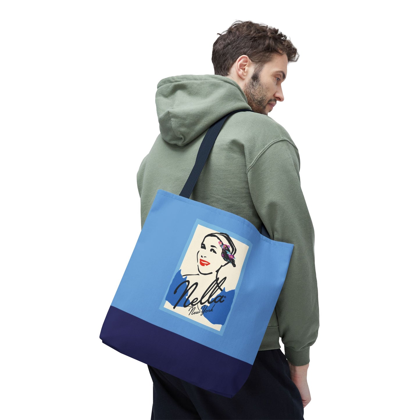 NELLA POSTCARD Retro Tote Bag - Blues