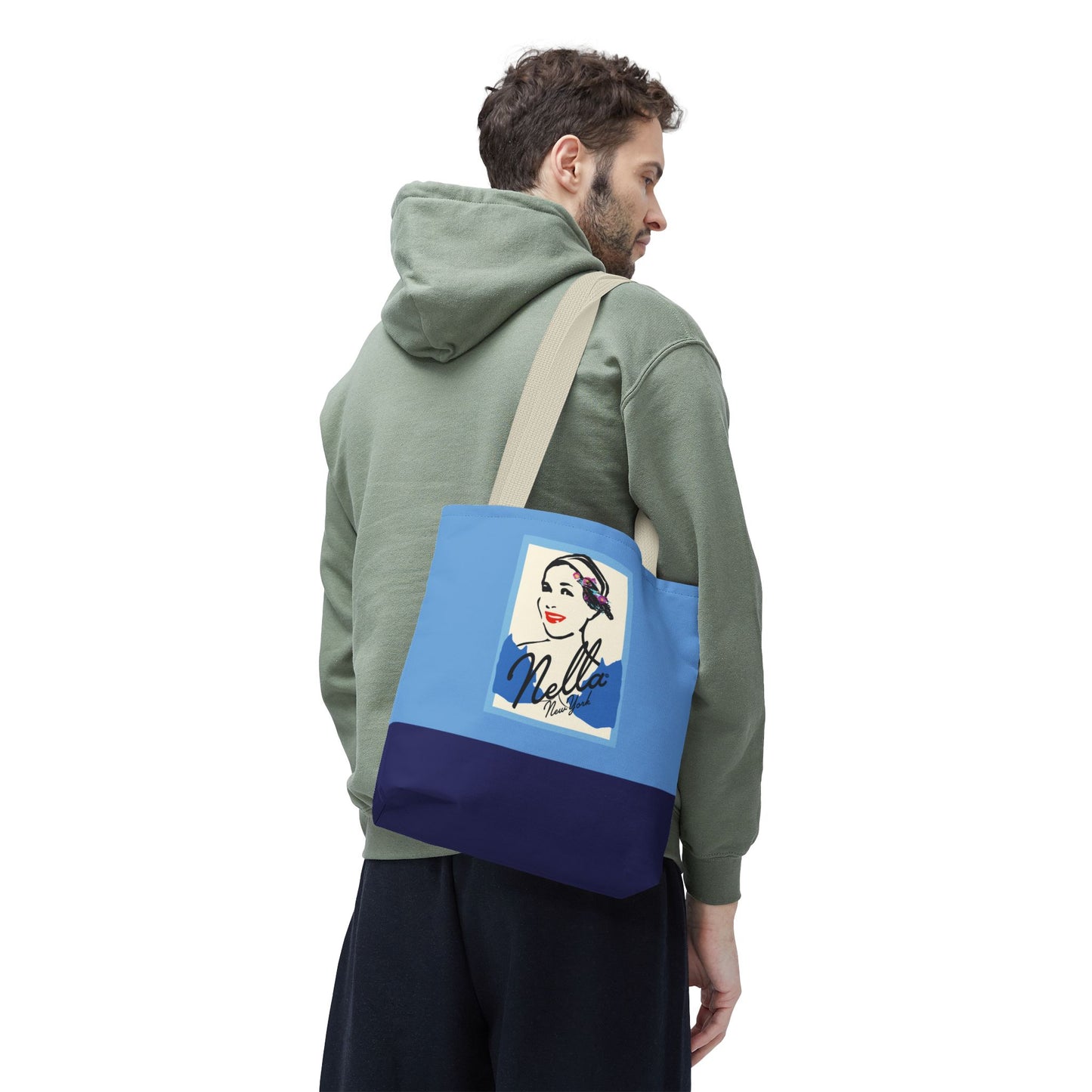 NELLA POSTCARD Retro Tote Bag - Blues