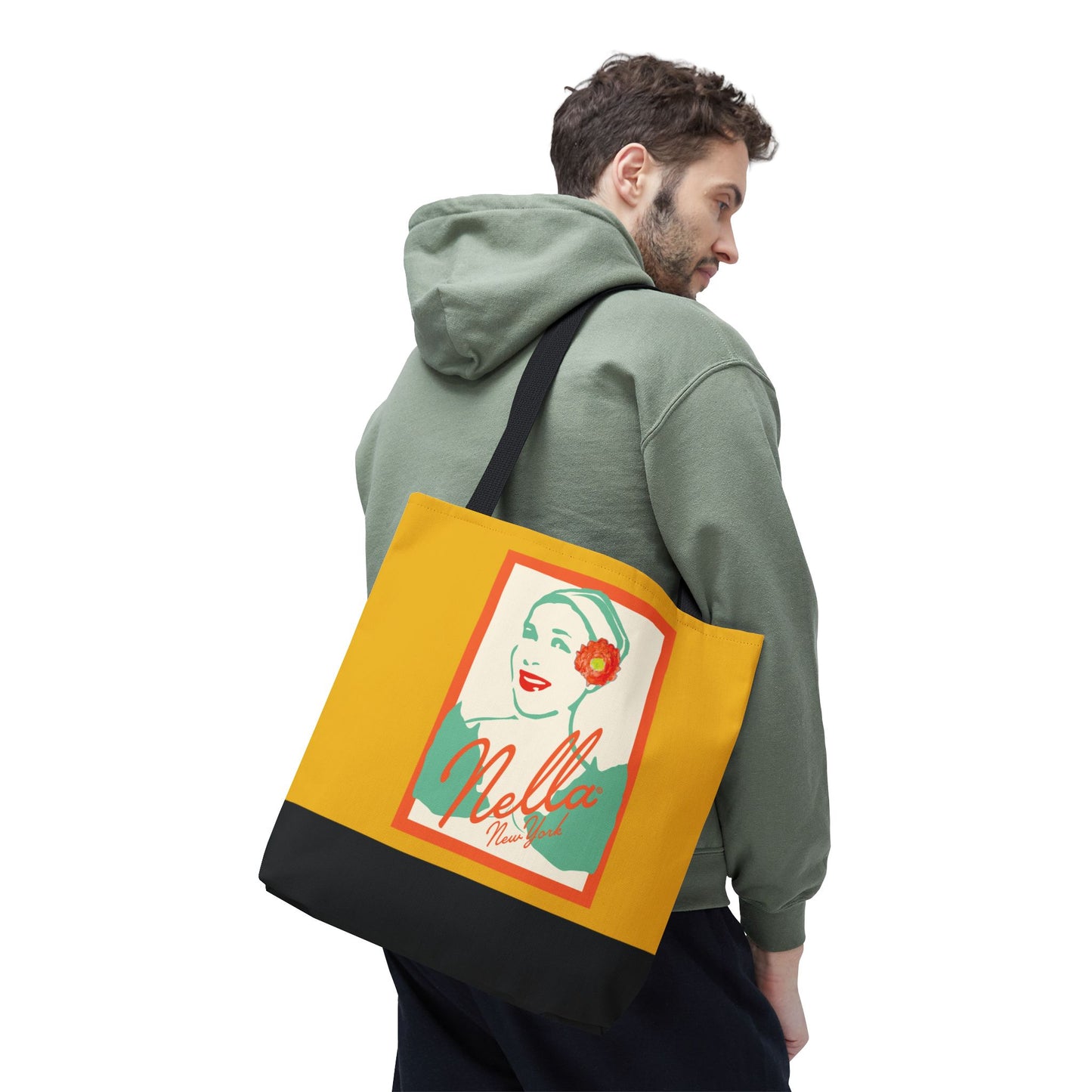 NELLA POSTCARD Retro Tote Bag - Goldenrod