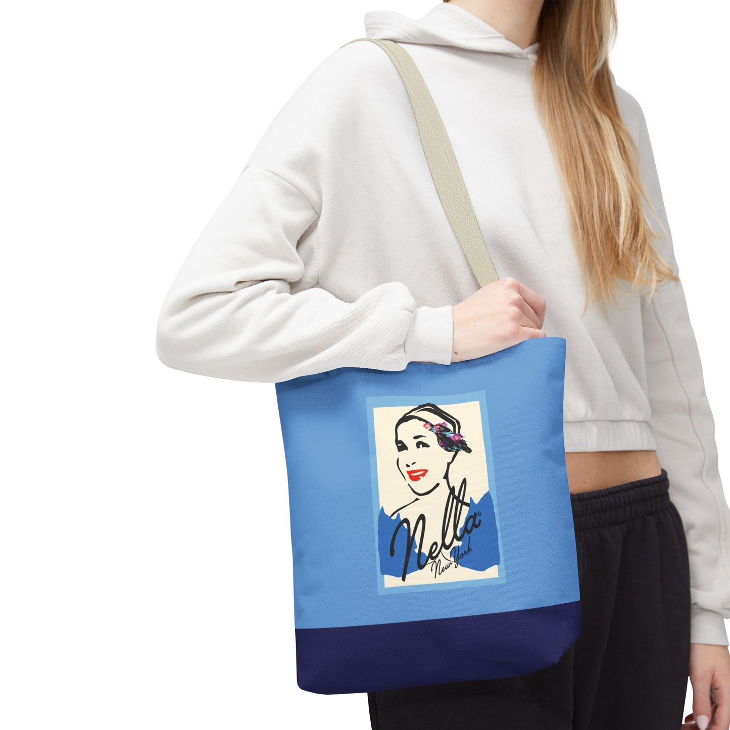 NELLA POSTCARD Retro Tote Bag - Blues