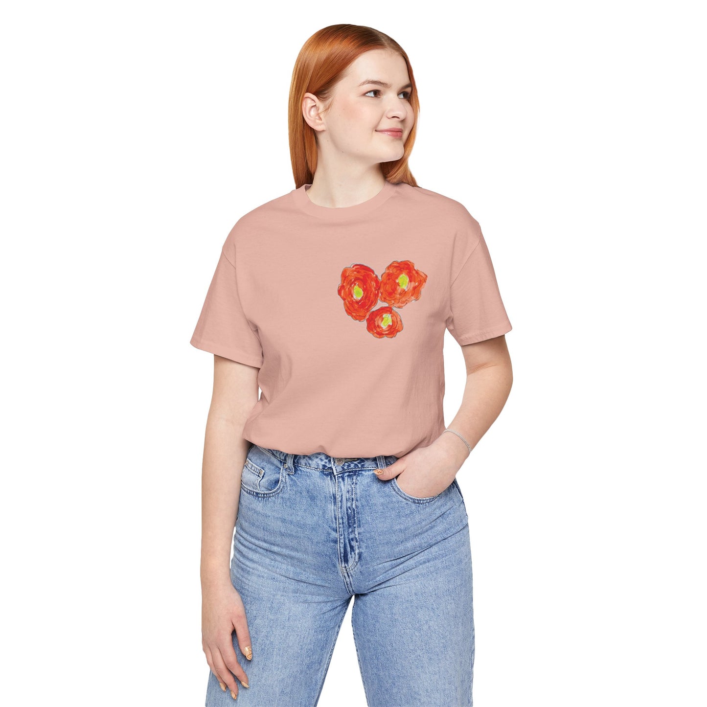 POPPY Unisex Jersey Short Sleeve Tee - Hart Flower print