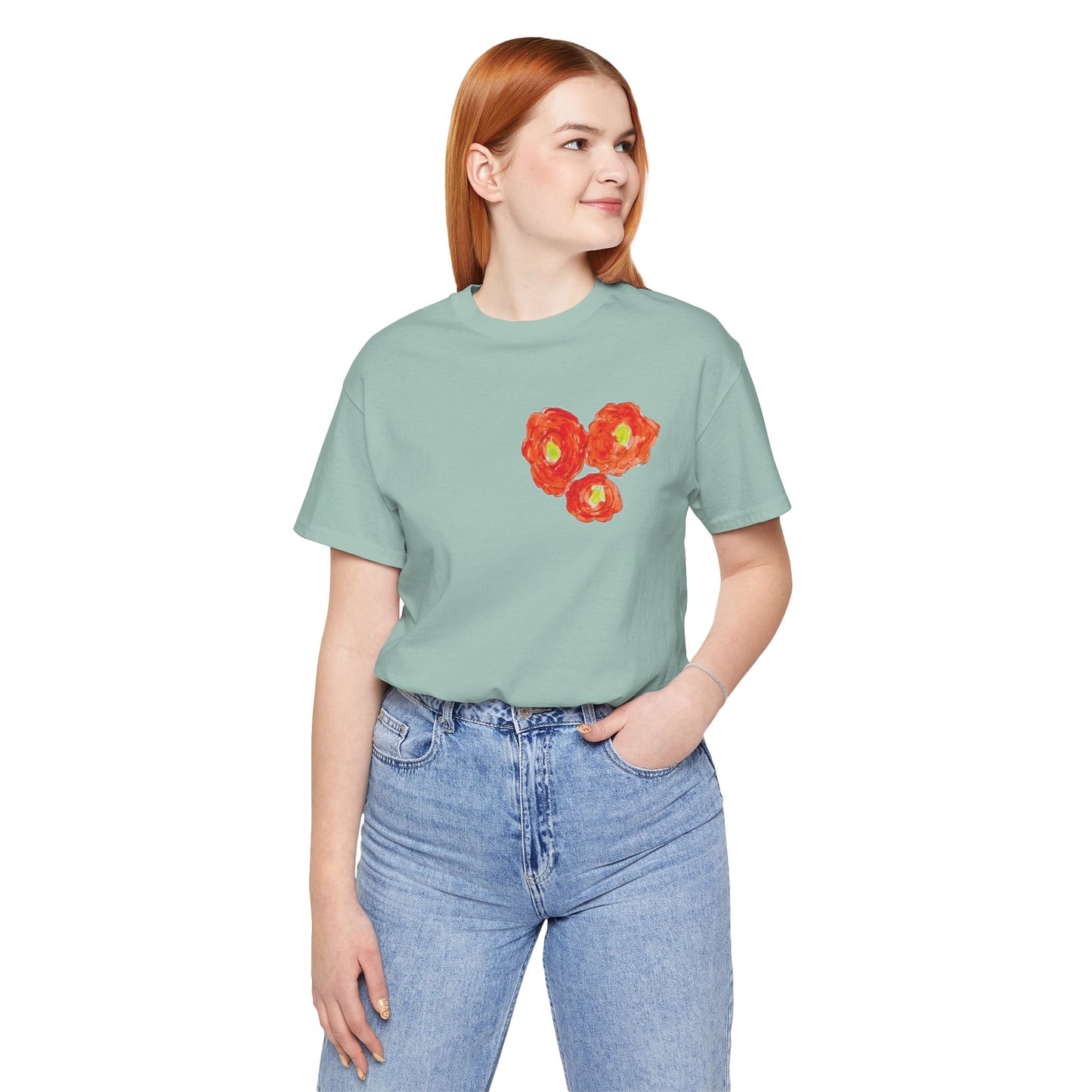 POPPY Unisex Jersey Short Sleeve Tee - Hart Flower print