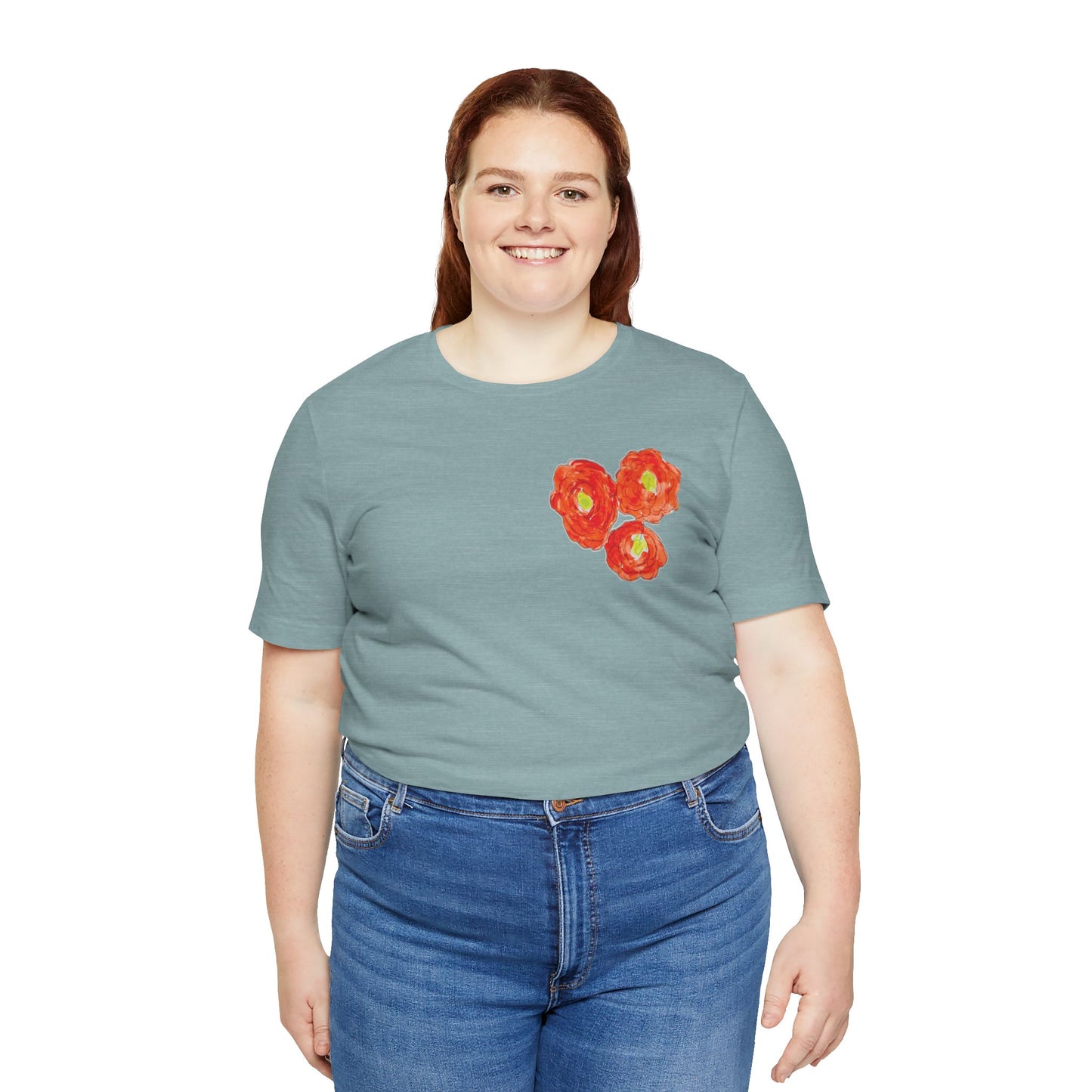 POPPY Unisex Jersey Short Sleeve Tee - Hart Flower print