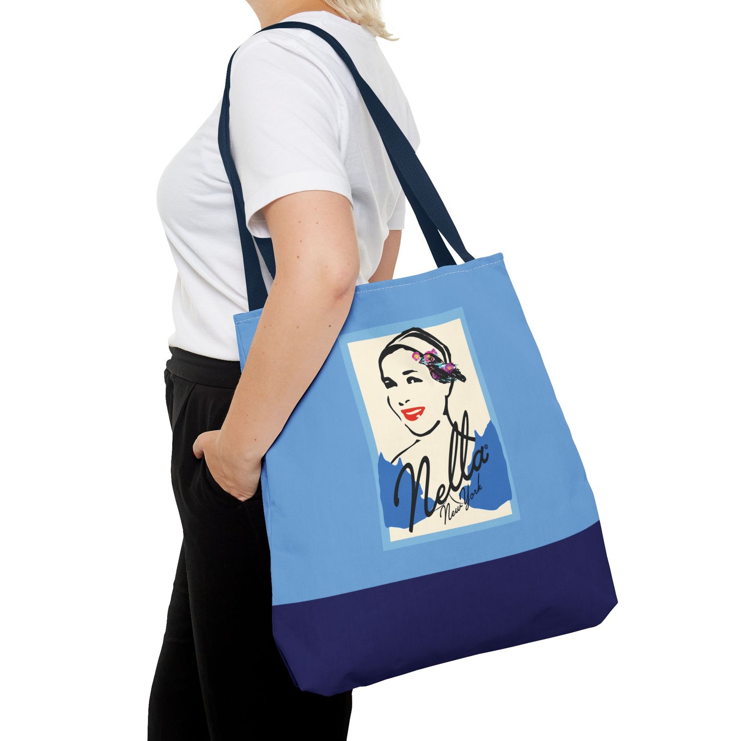 NELLA POSTCARD Retro Tote Bag - Blues