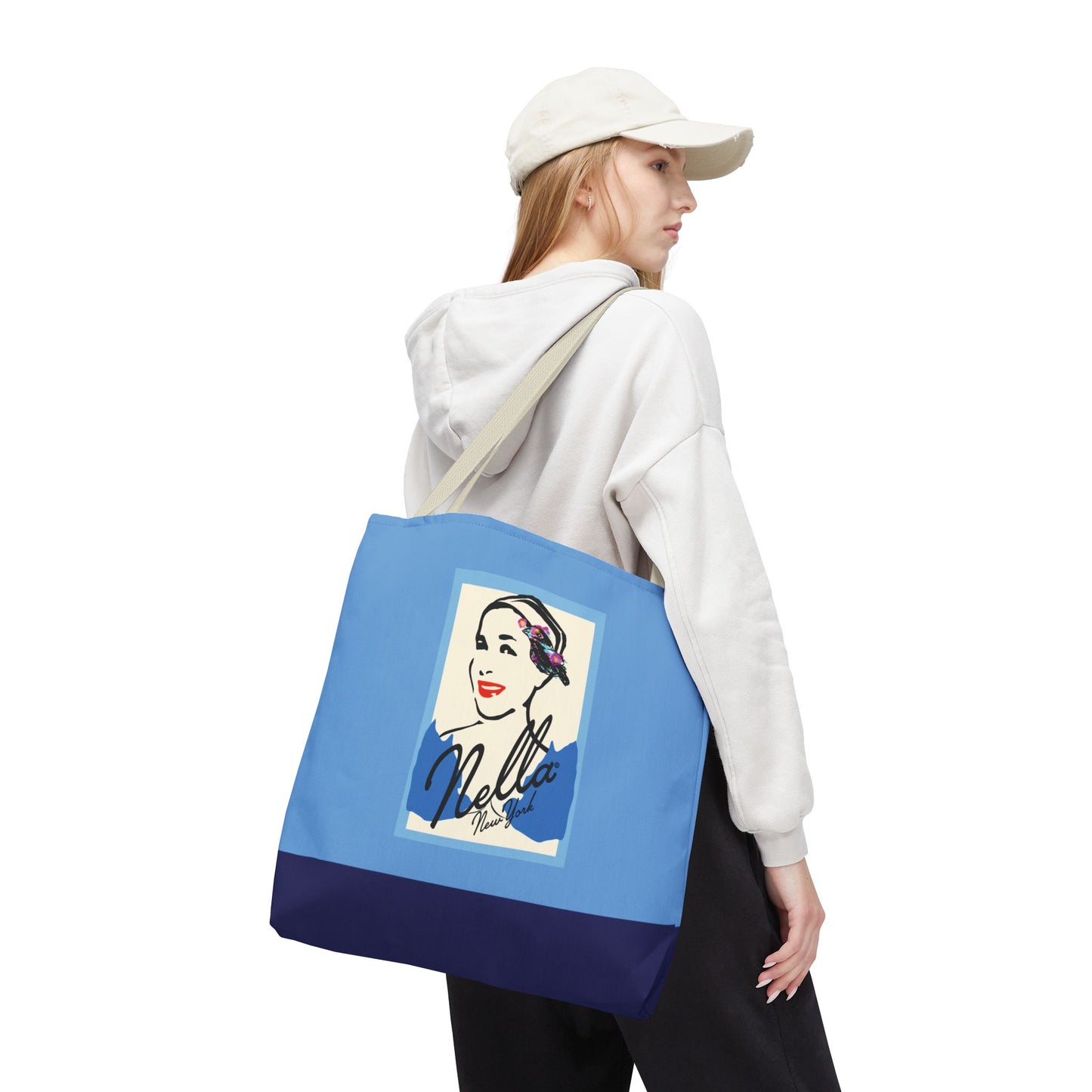 NELLA POSTCARD Retro Tote Bag - Blues