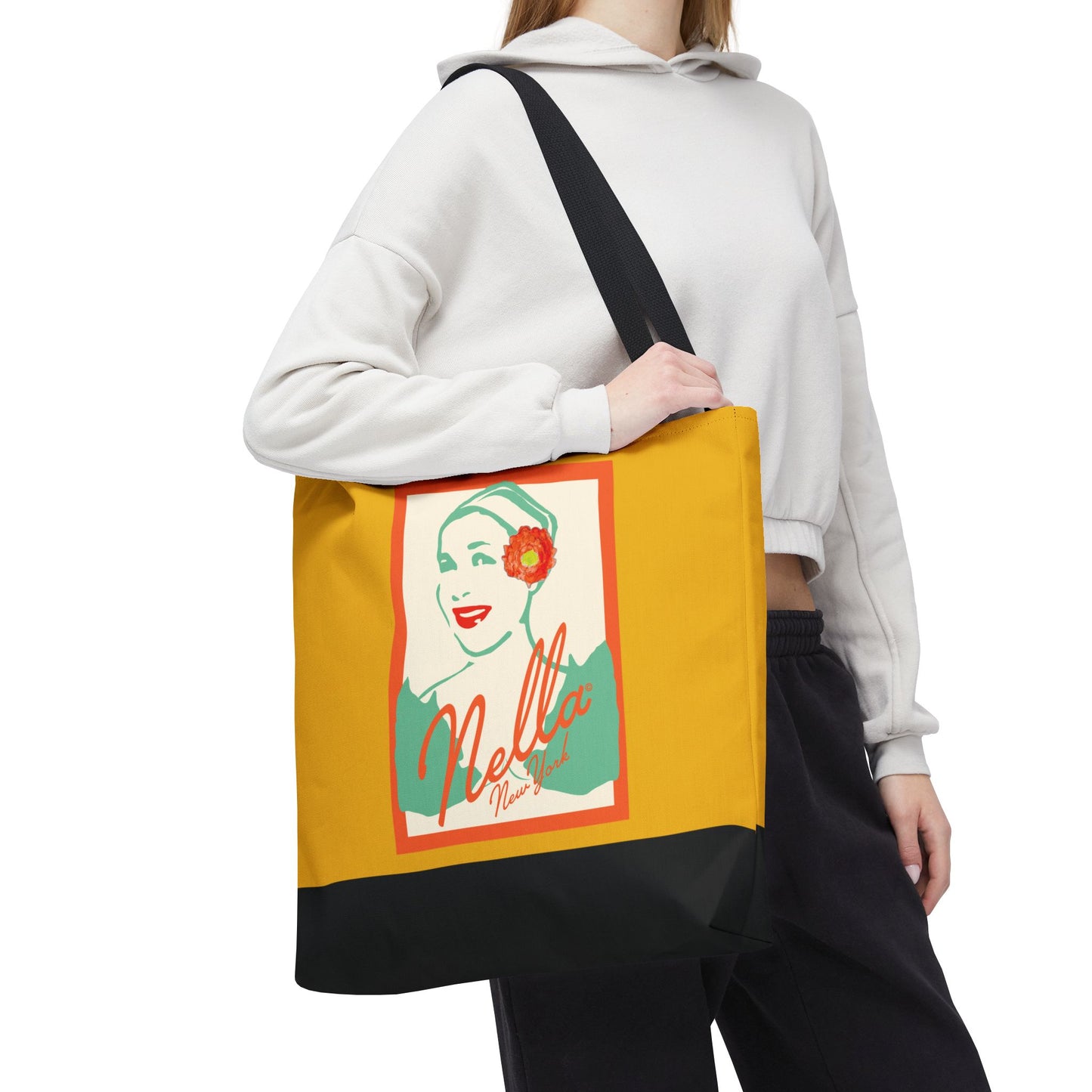 NELLA POSTCARD Retro Tote Bag - Goldenrod