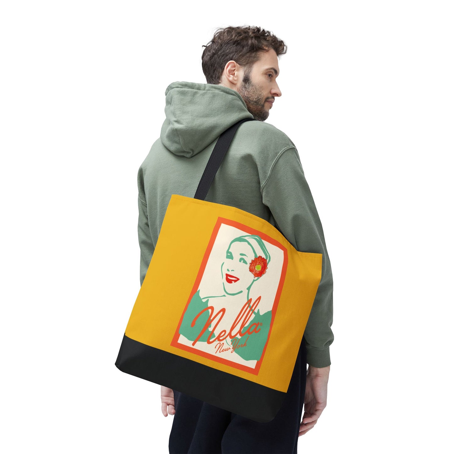 NELLA POSTCARD Retro Tote Bag - Goldenrod