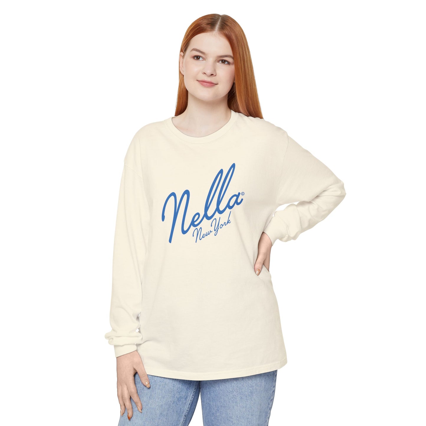 SWEETEST NELLA Unisex Garment-dyed Long Sleeve T-Shirt