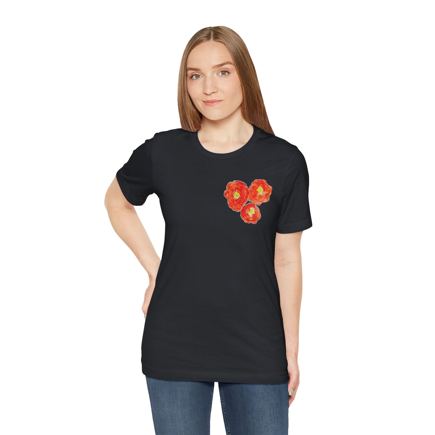 POPPY Unisex Jersey Short Sleeve Tee - Hart Flower print