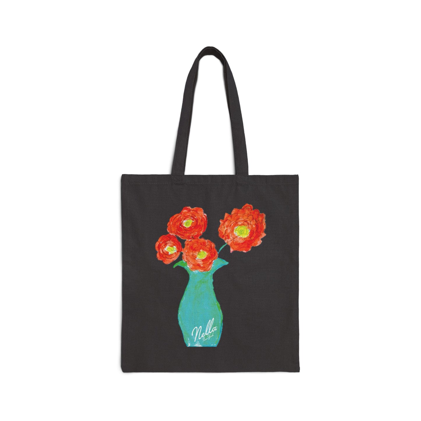 Floral Cotton Canvas Tote Bag - Stylish & Eco-Friendly Shopping Bag