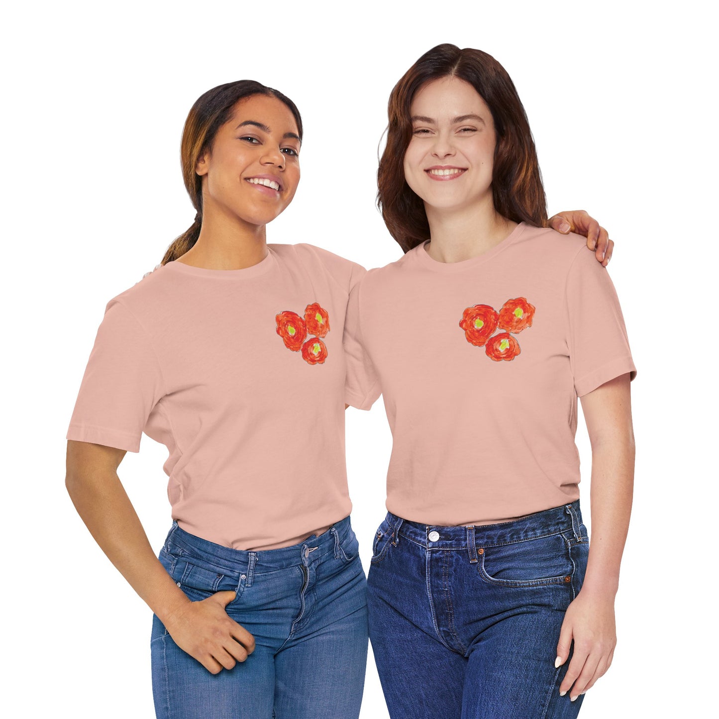 POPPY Unisex Jersey Short Sleeve Tee - Hart Flower print