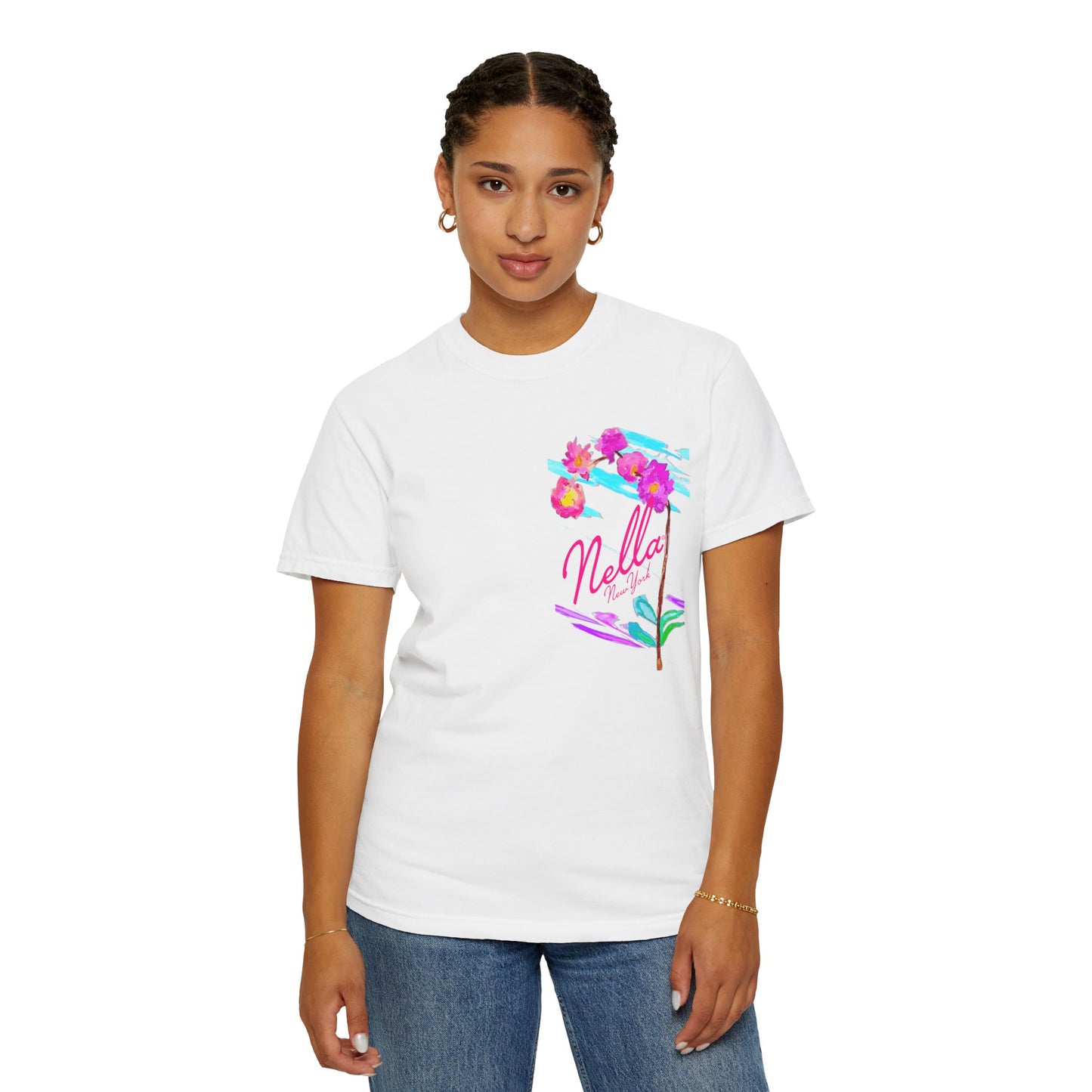 Nella Floral Unisex T-Shirt, Casual Wear, Gift for Her, Spring Apparel, Art Tee, Summer Style, Birthday Present