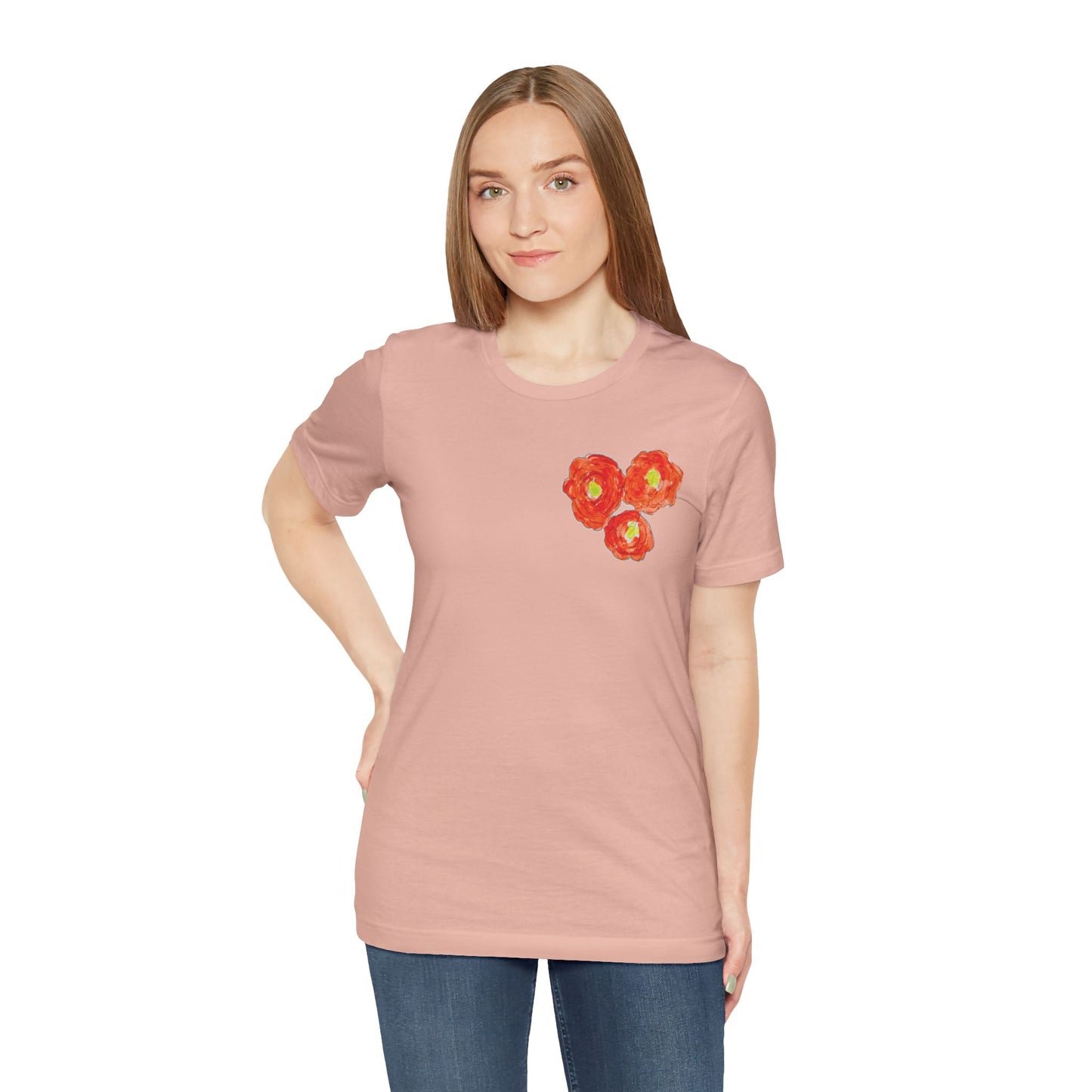 POPPY Unisex Jersey Short Sleeve Tee - Hart Flower print