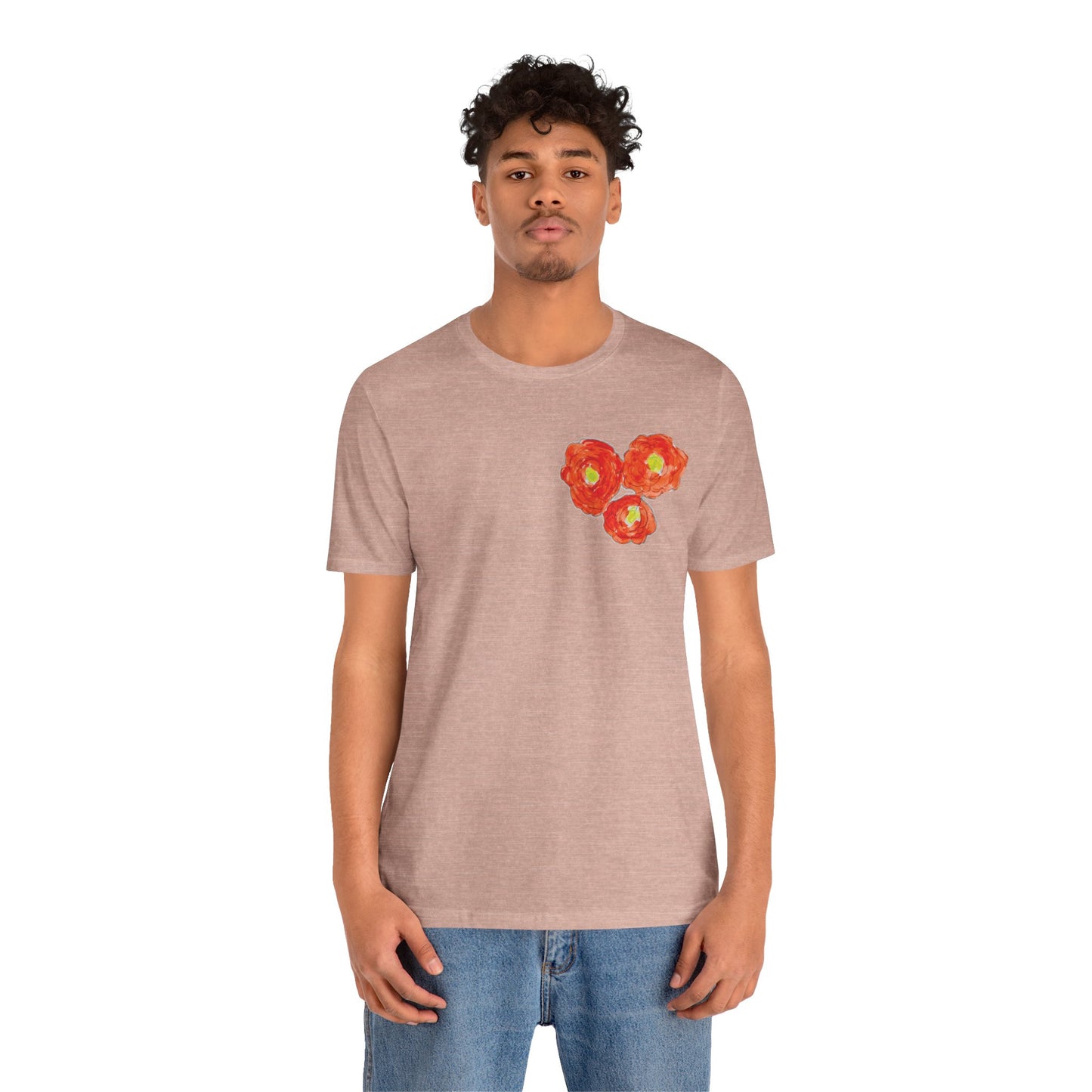 POPPY Unisex Jersey Short Sleeve Tee - Hart Flower print