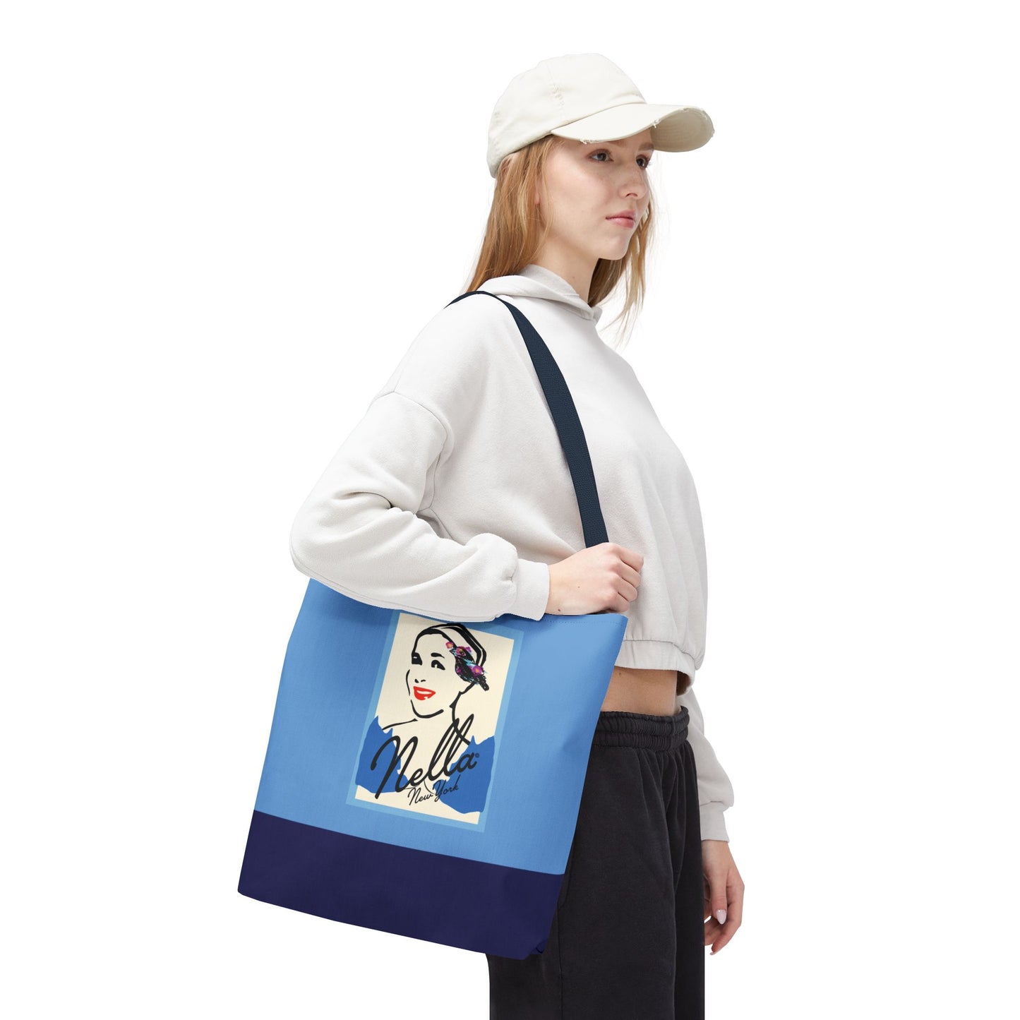 NELLA POSTCARD Retro Tote Bag - Blues