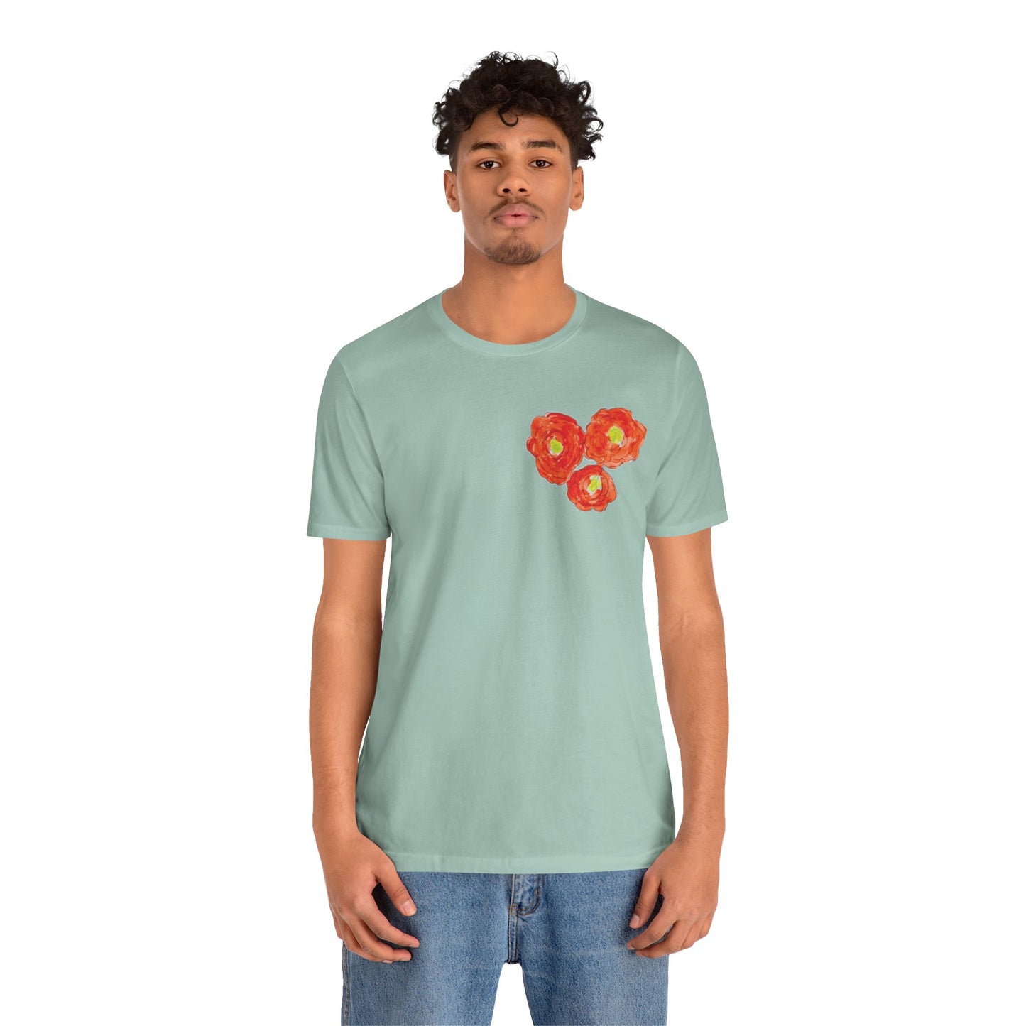 POPPY Unisex Jersey Short Sleeve Tee - Hart Flower print