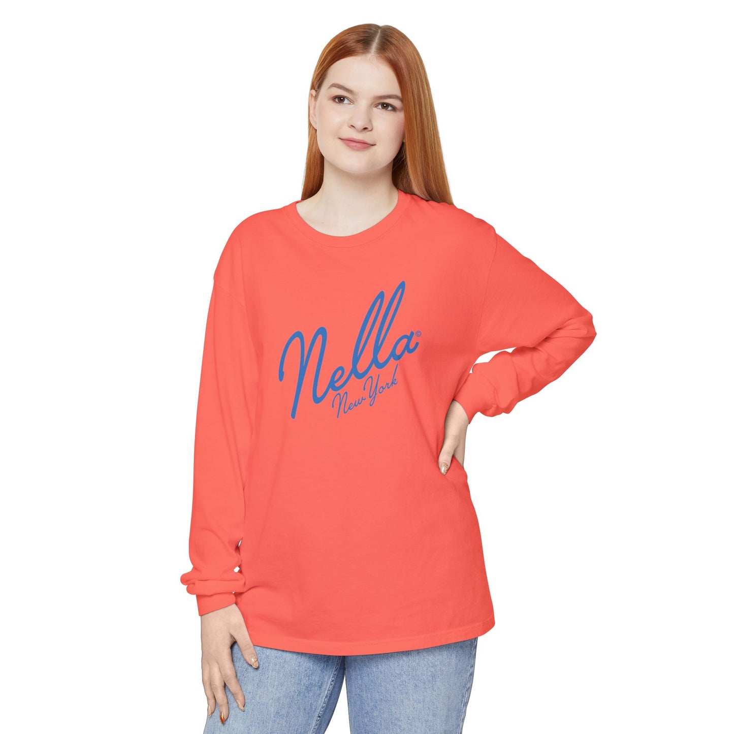 SWEETEST NELLA Unisex Garment-dyed Long Sleeve T-Shirt